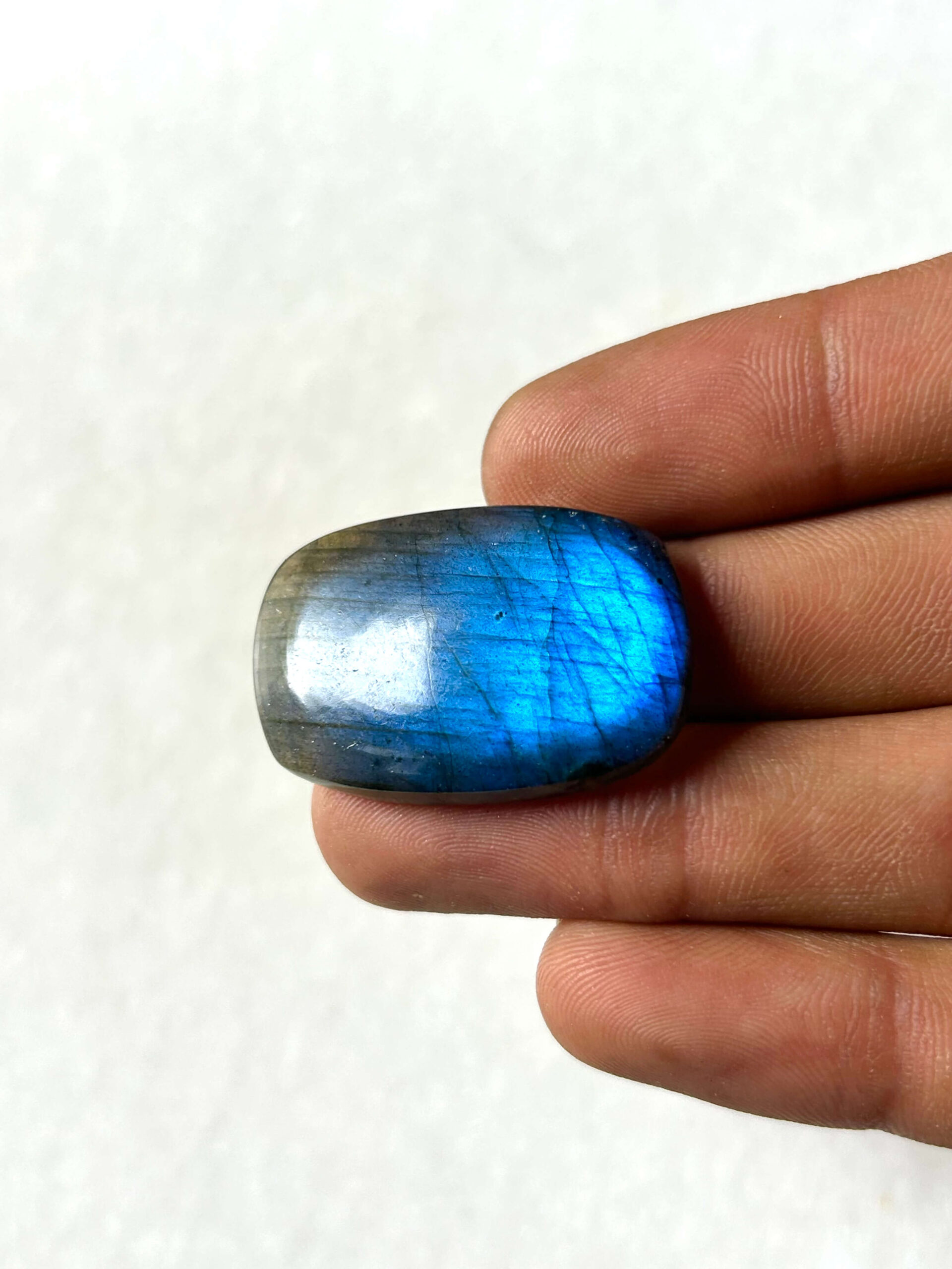 33 mm Labradorite Cabochon with Blue Flash