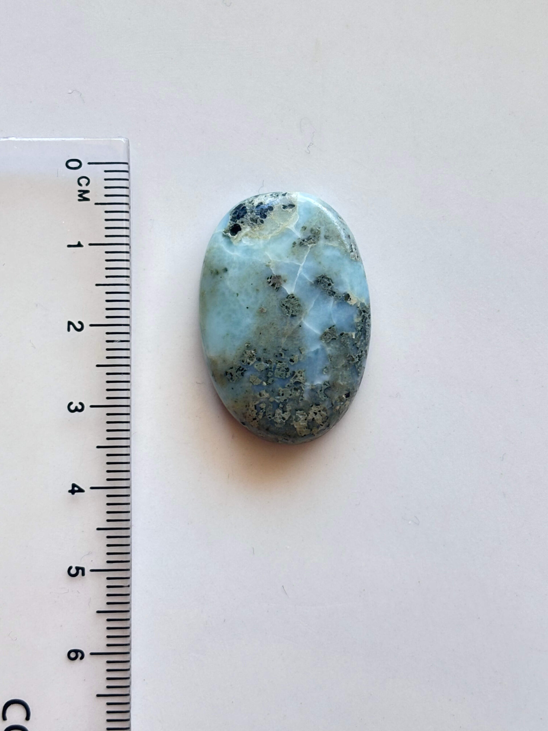 31mm Larimar Gemstone for Wire Wrapped Designs