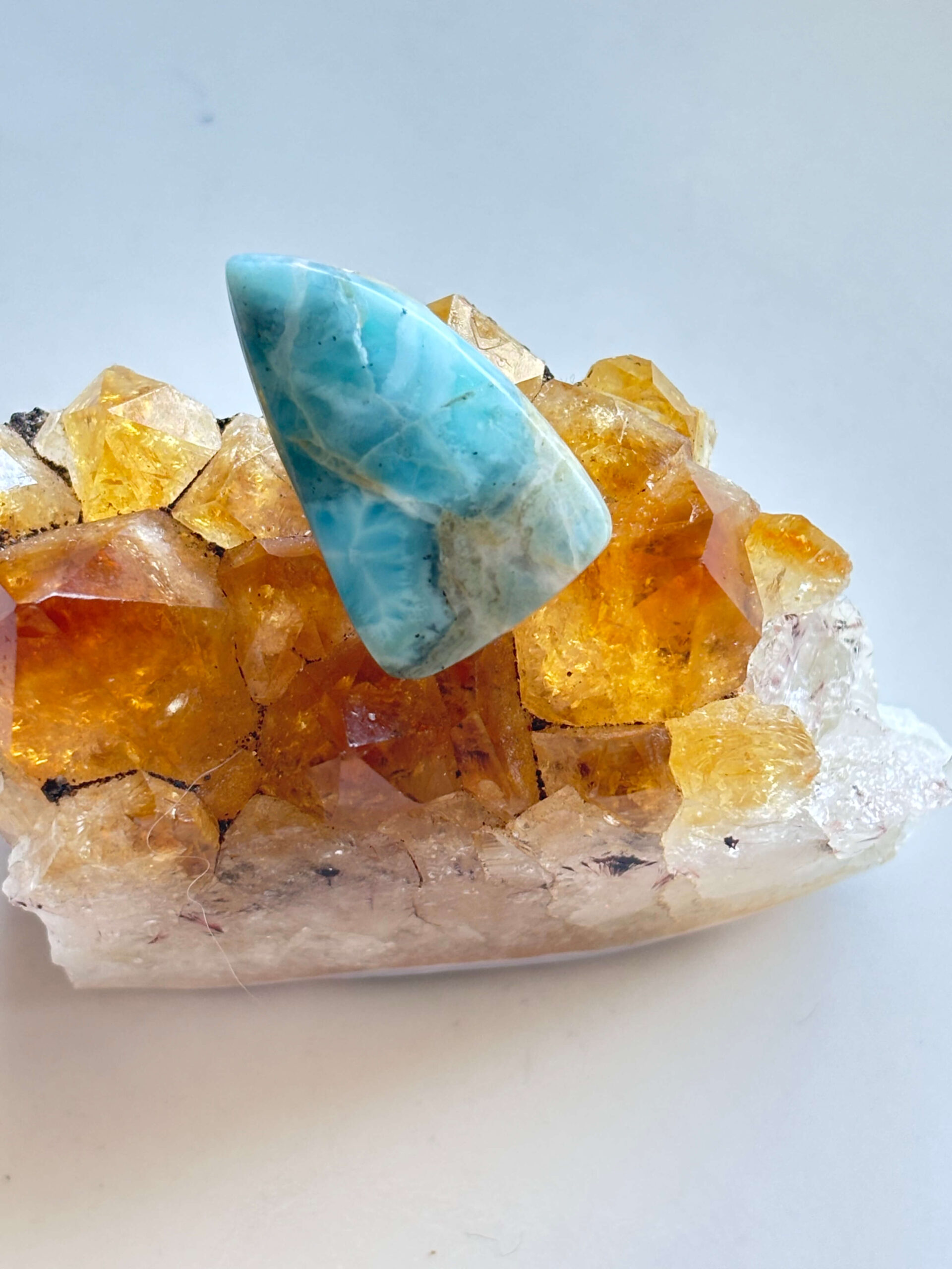 27mm Larimar Gemstone for Wire Wrapped Designs