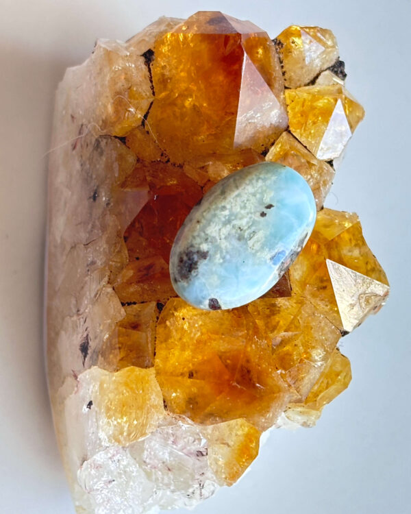 19mm Larimar Gemstone for Pendant Designs