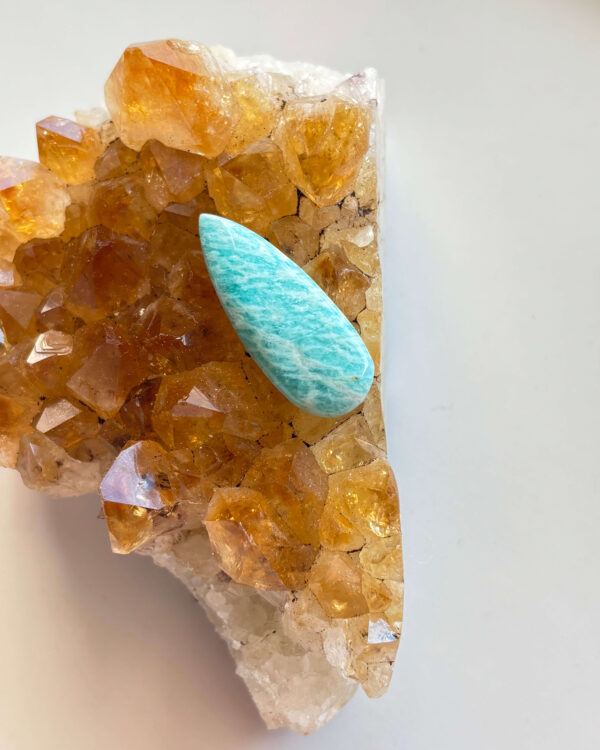 34mm Amazonite Stone for Wire Wrapping