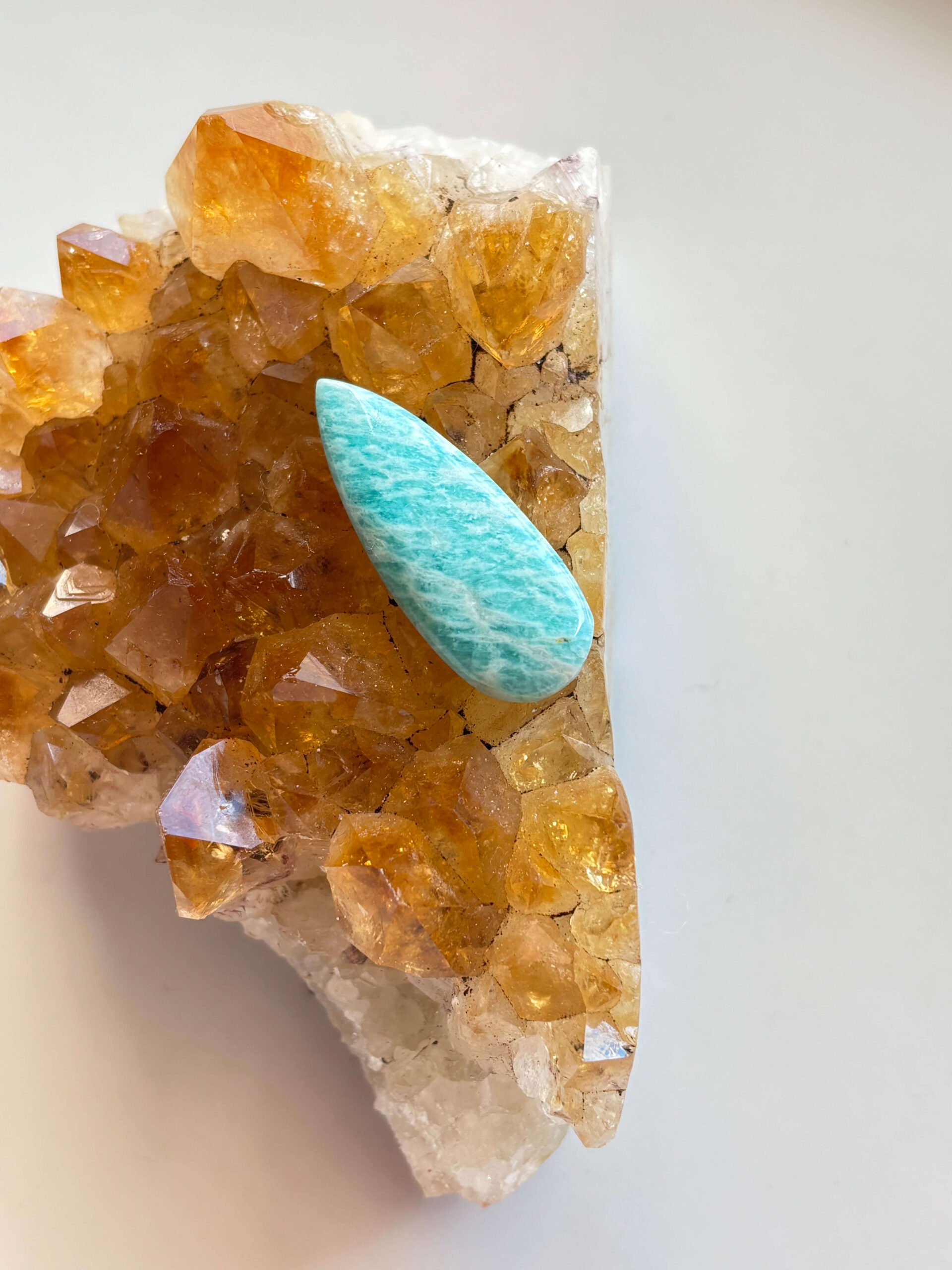 34mm Amazonite Stone for Wire Wrapping