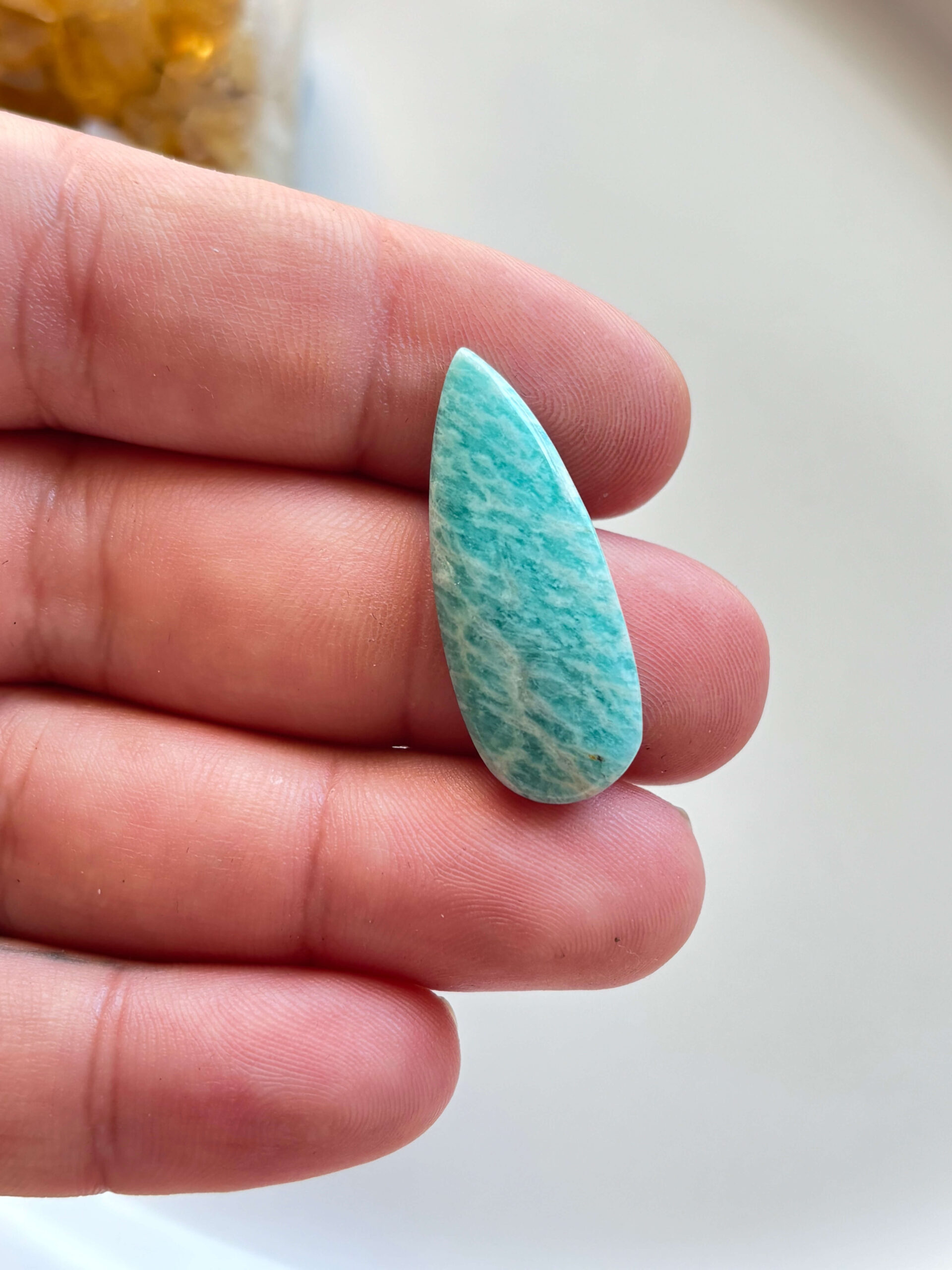 34mm Amazonite Stone for Wire Wrapping - Image 2