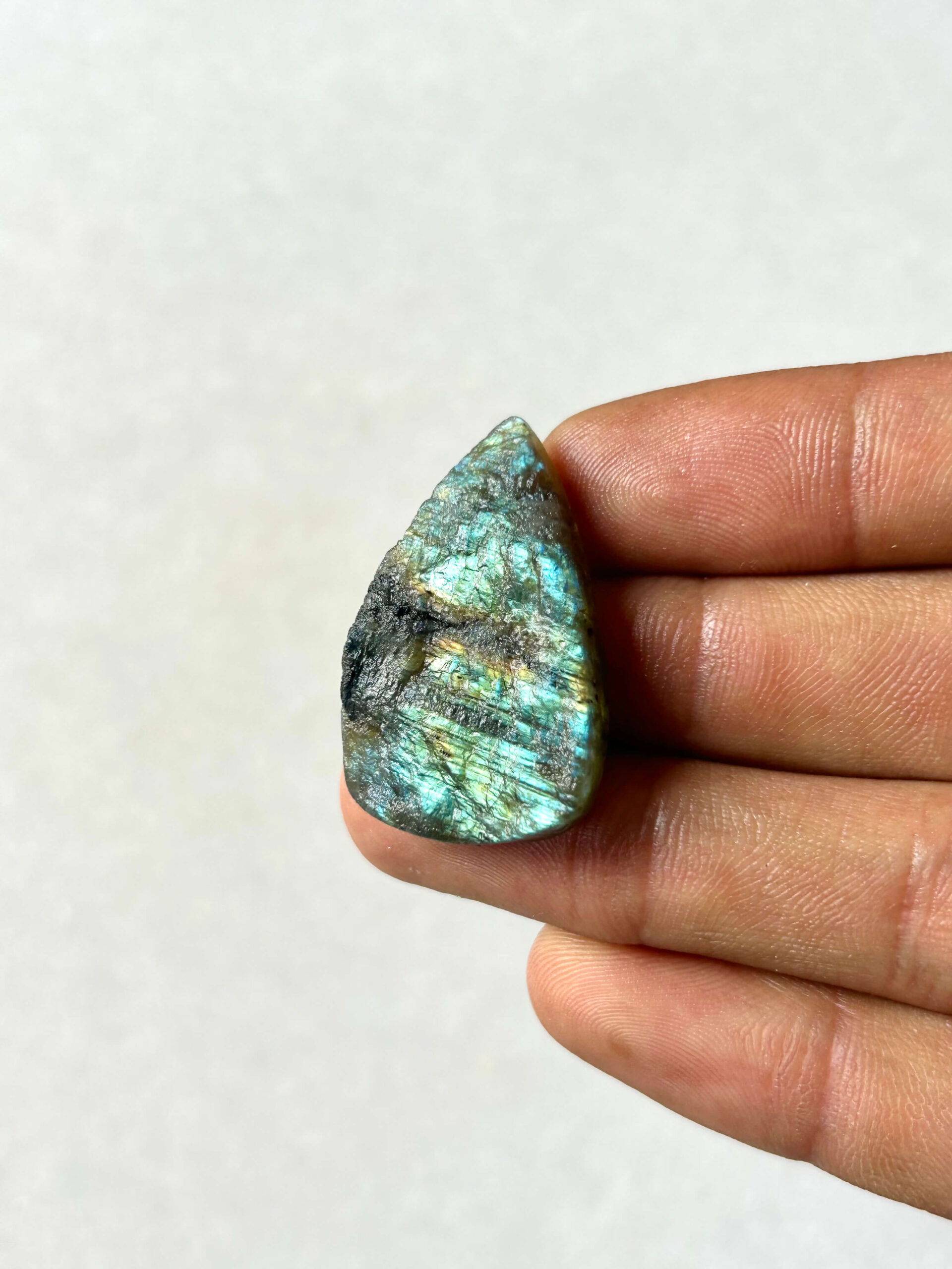 35 mm Textured Labradorite Stone