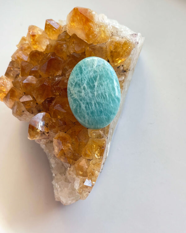 35mm Amazonite Cabochon for Macramé Jewellery