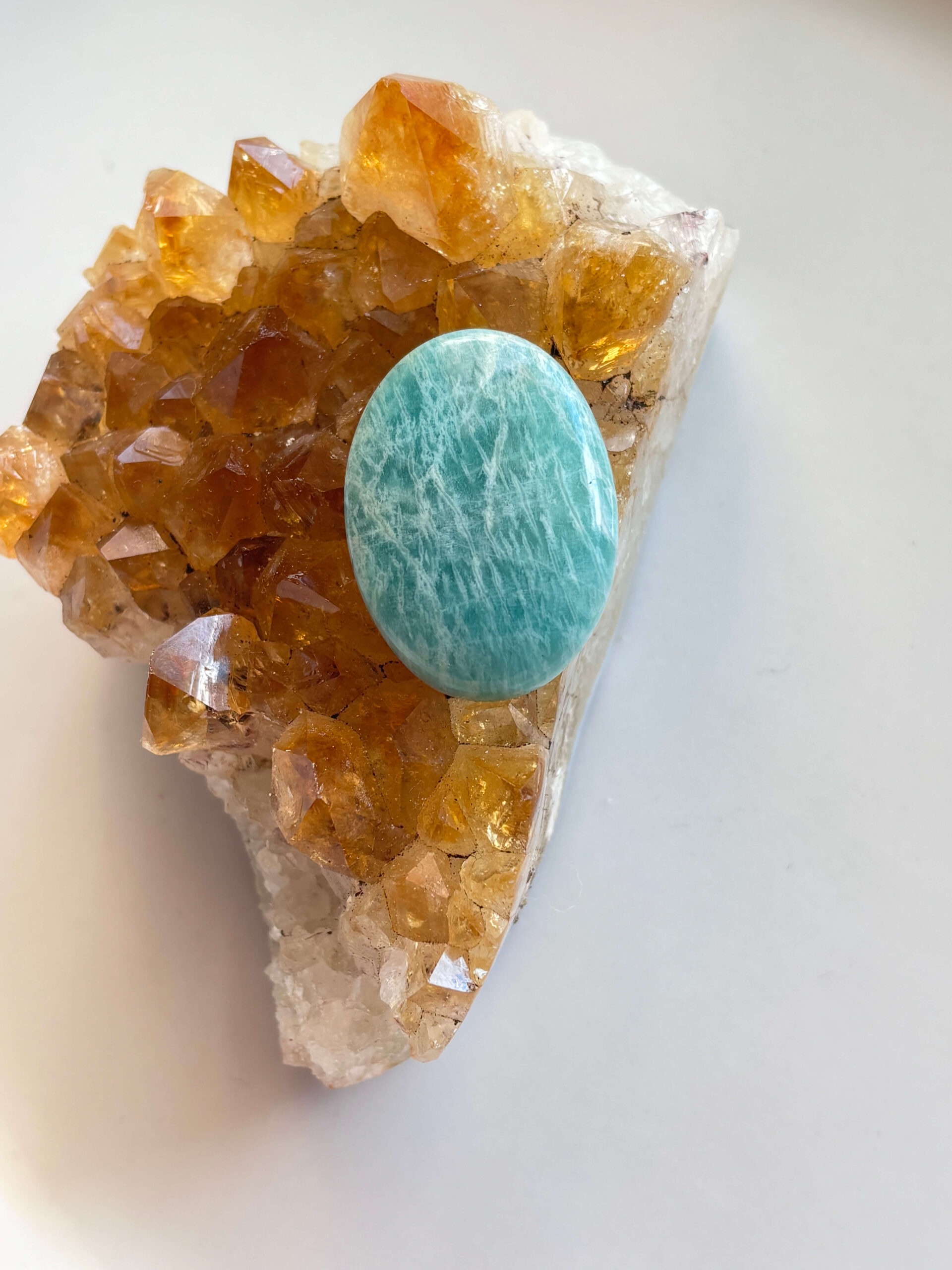 35mm Amazonite Cabochon for Macramé Jewellery