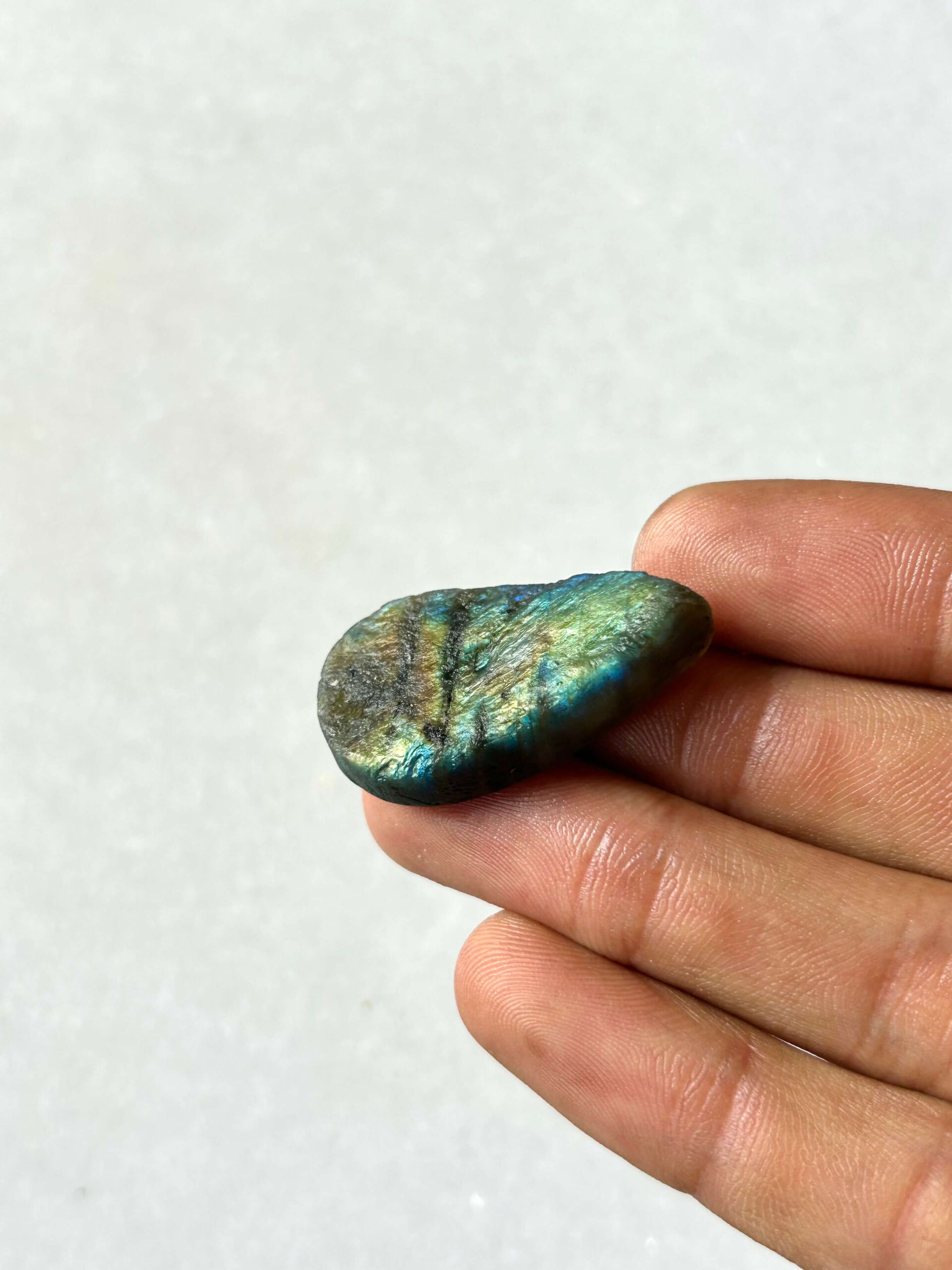 35 mm Textured Labradorite Stone - Image 3