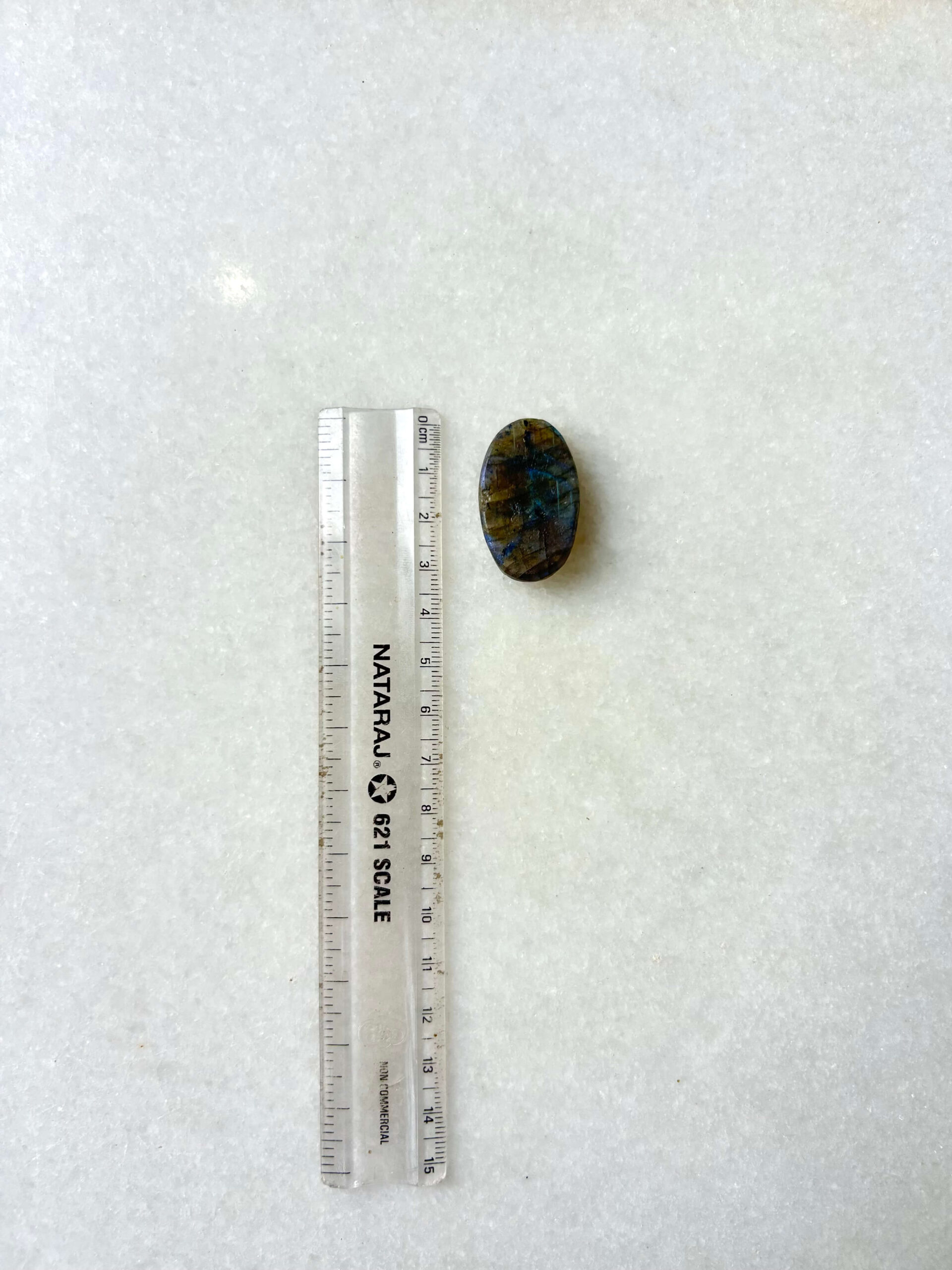 34 mm Unpolished Face Labradorite Stone - Image 3