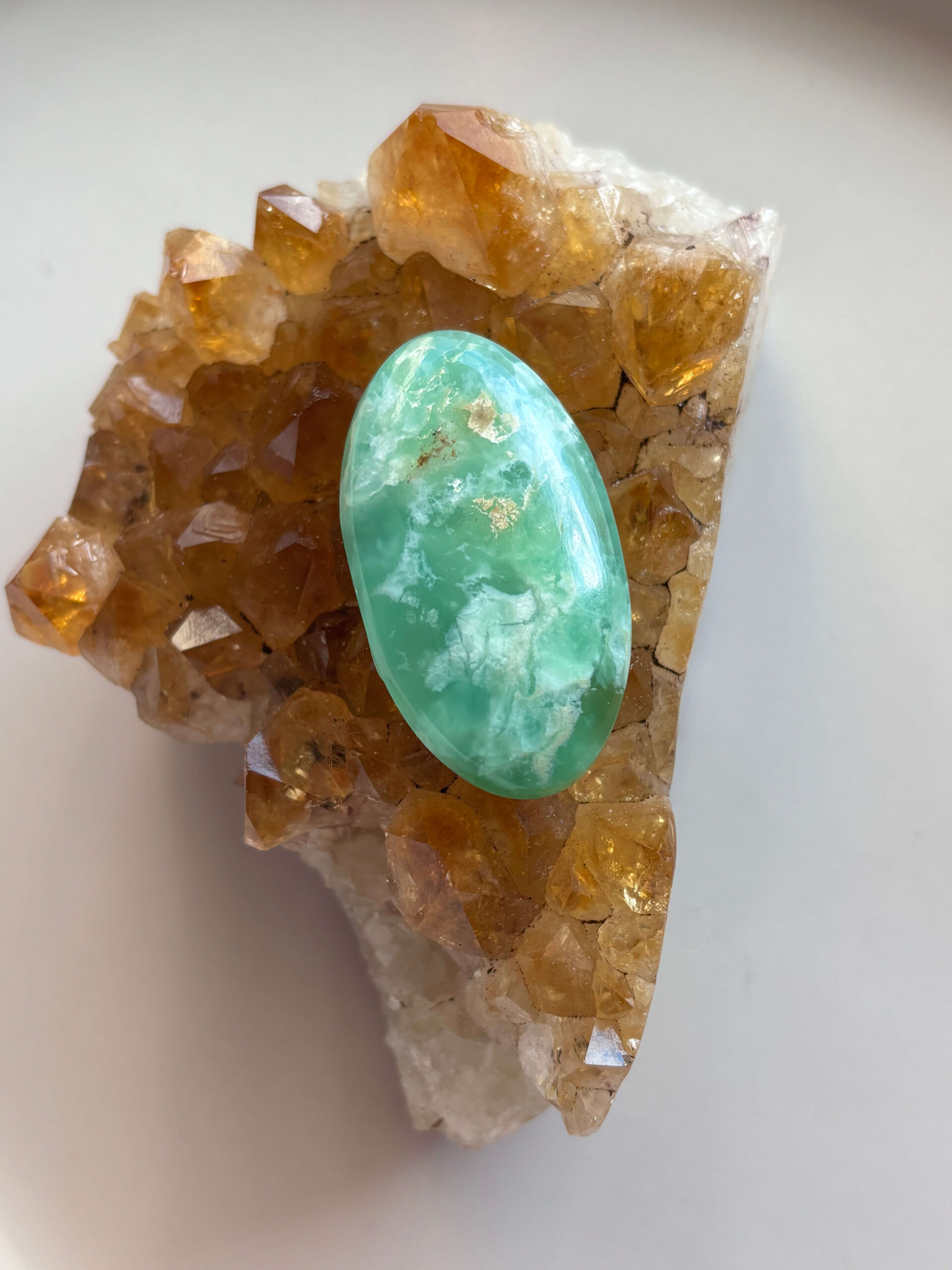 42mm Chrysoprase Stone for Macramé