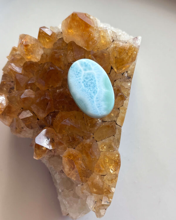 28mm Premium Larimar Cabochon for Macramé