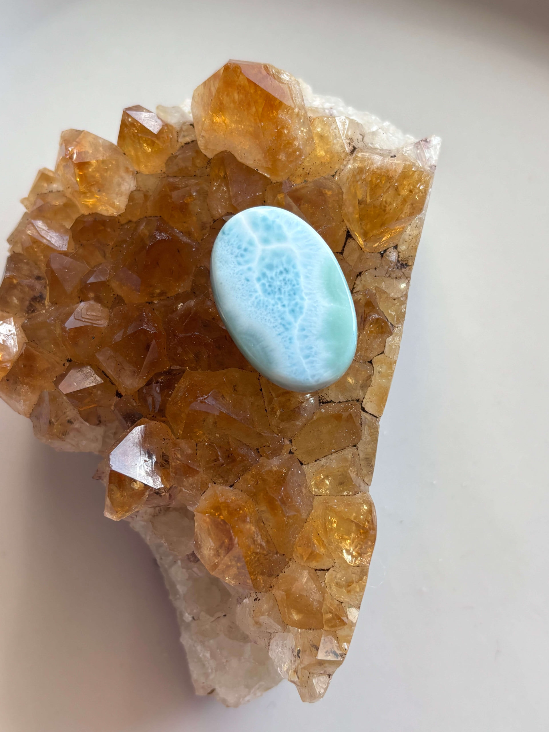 28mm Premium Larimar Cabochon for Macramé