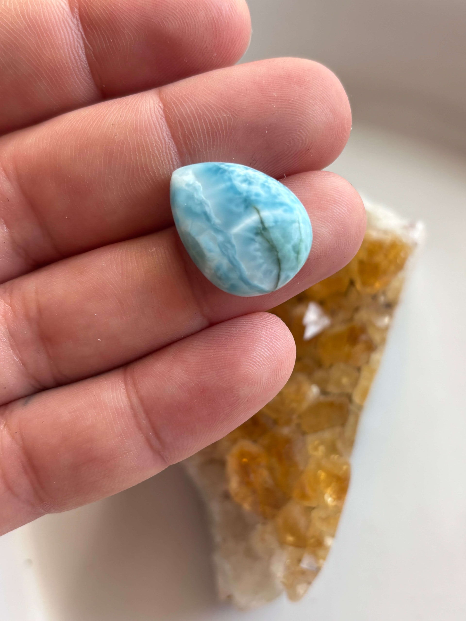24mm Premium Larimar Stone for Pendant Designs - Image 2