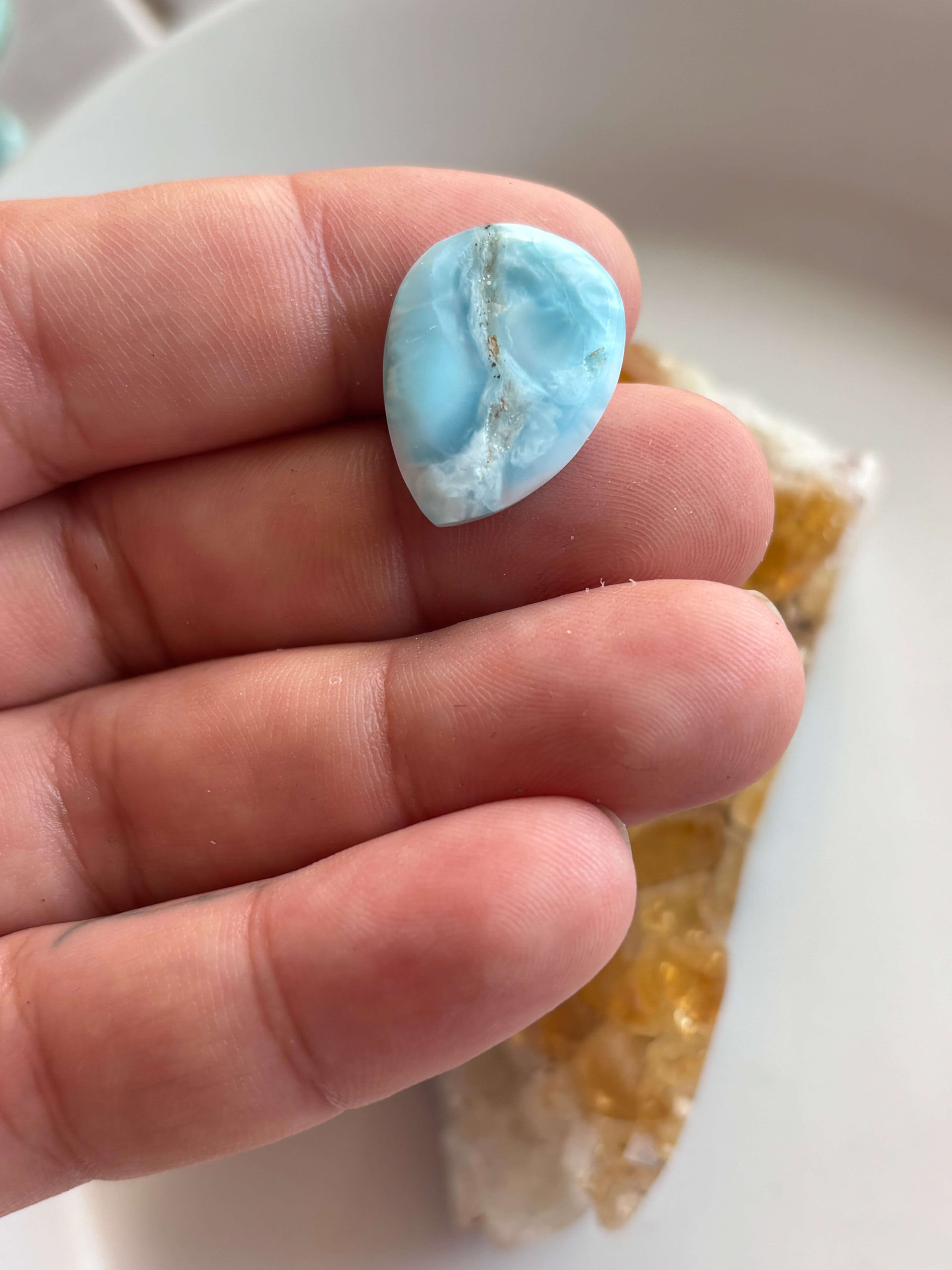 24mm Premium Larimar Stone for Pendant Designs - Image 3