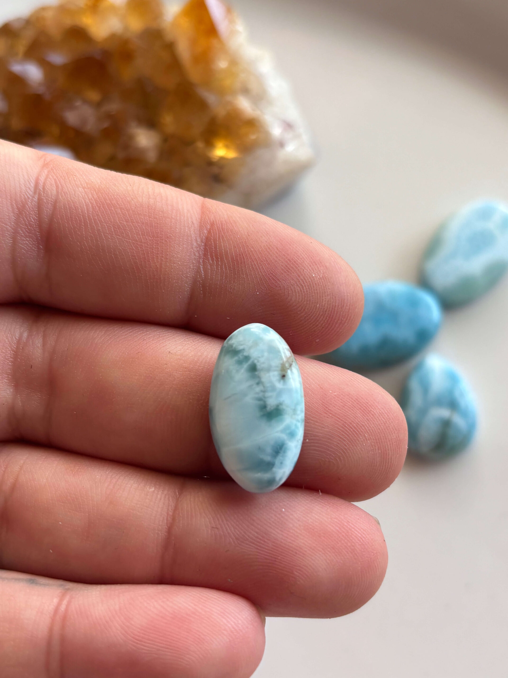 23mm Premium Larimar Cabochon for Handmade Jewellery - Image 2