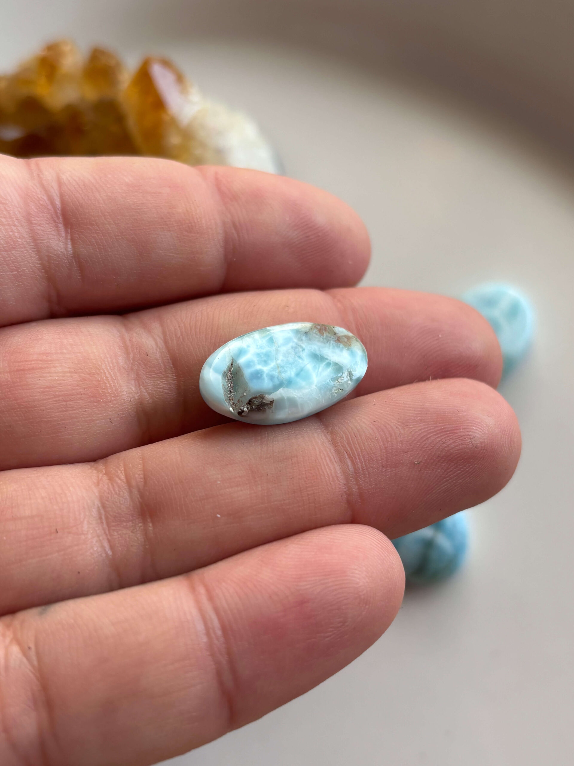 23mm Premium Larimar Cabochon for Handmade Jewellery - Image 3