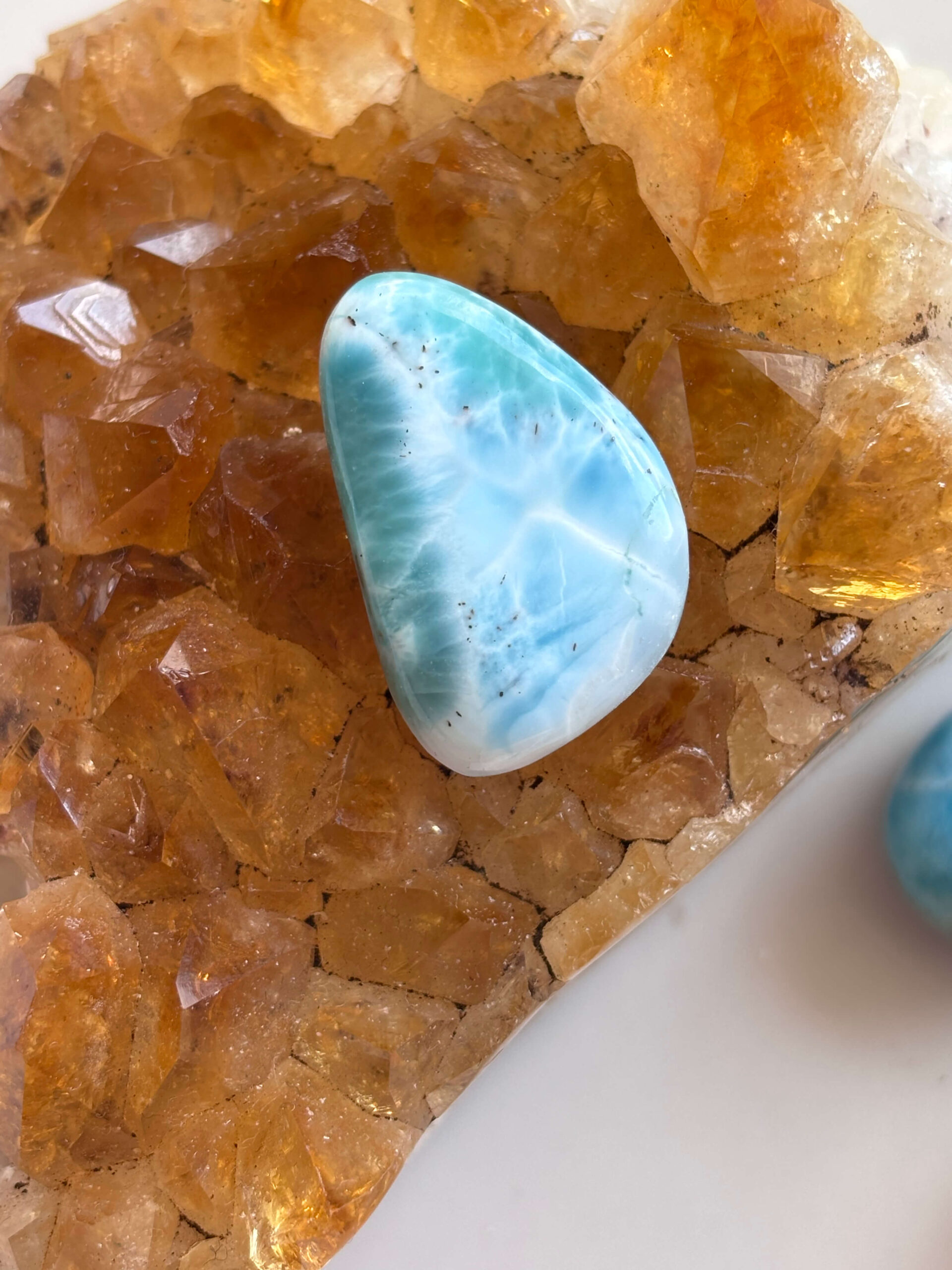 28mm Premium Larimar Gemstone for Artisan Jewellery