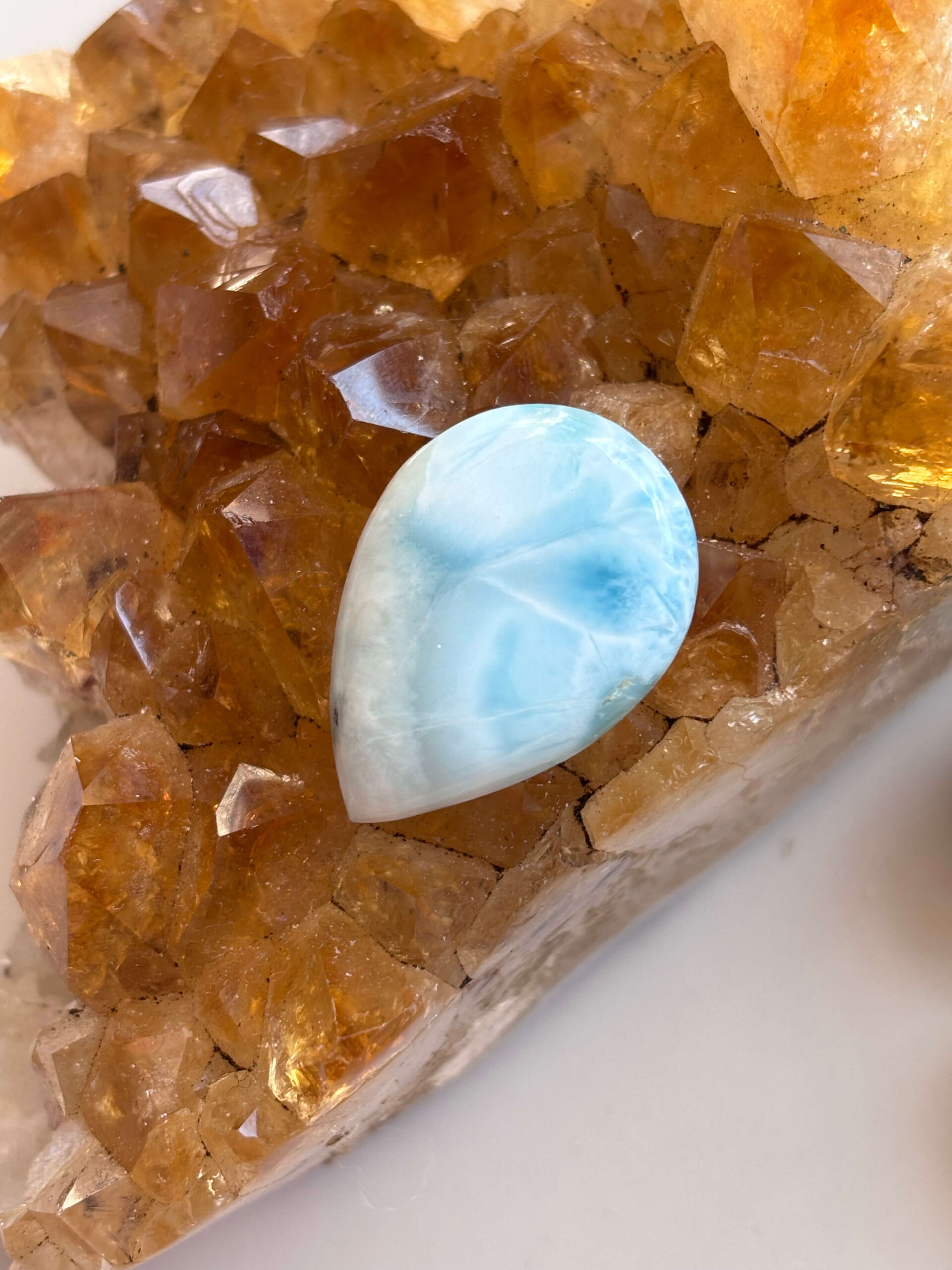 26mm Premium Larimar Stone for Wire Wrapping