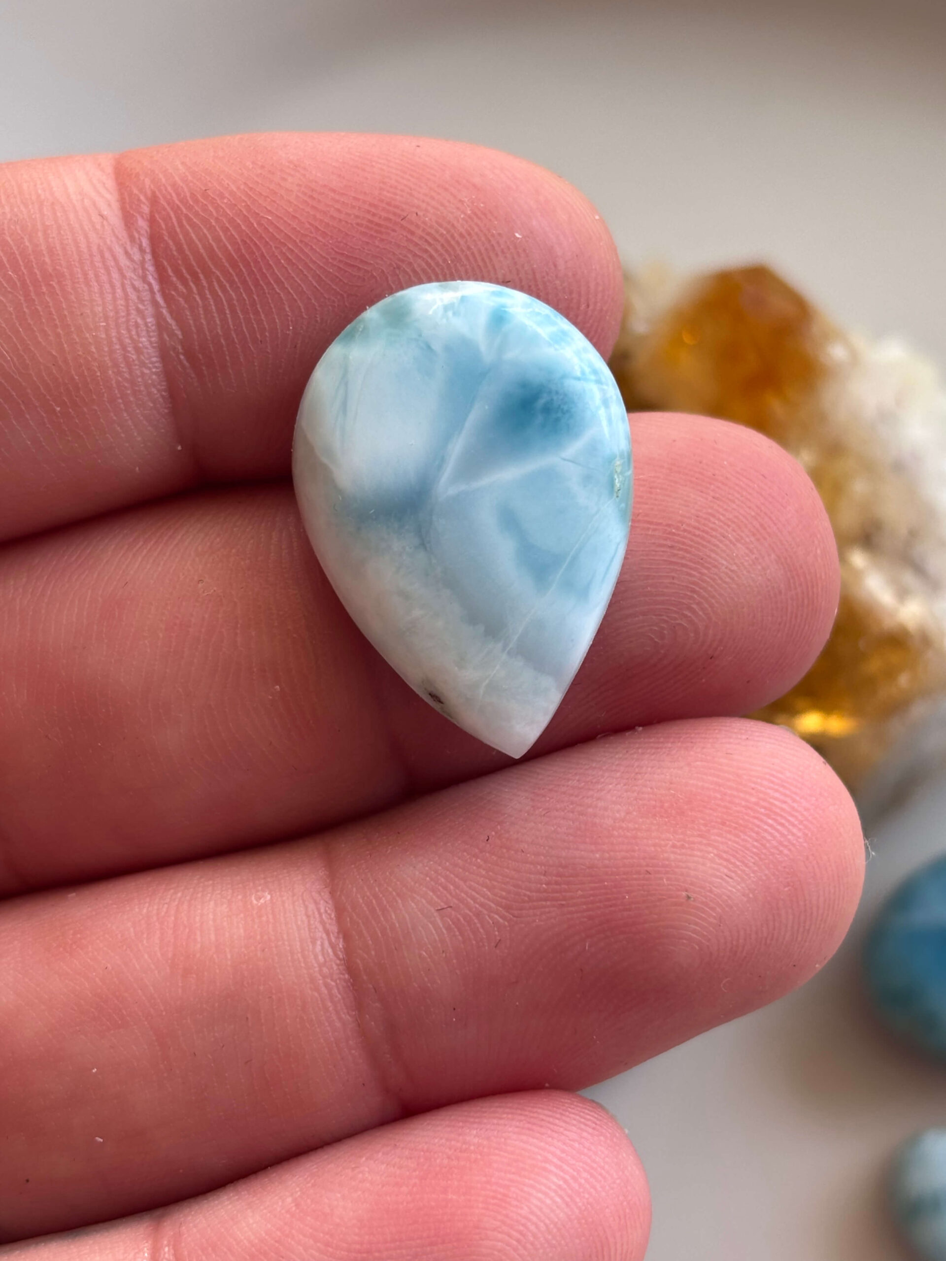 26mm Premium Larimar Stone for Wire Wrapping - Image 2