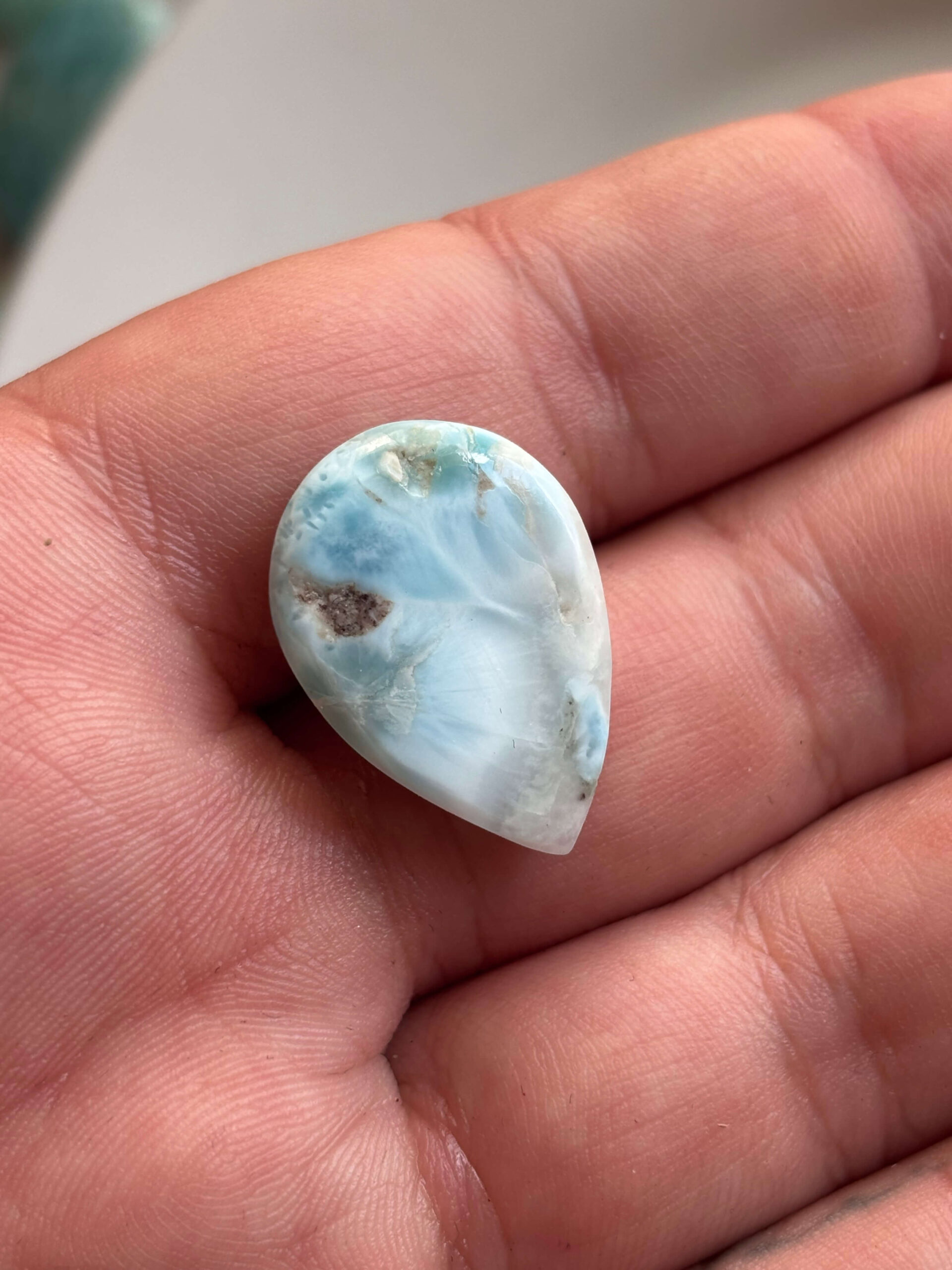 26mm Premium Larimar Stone for Wire Wrapping - Image 3