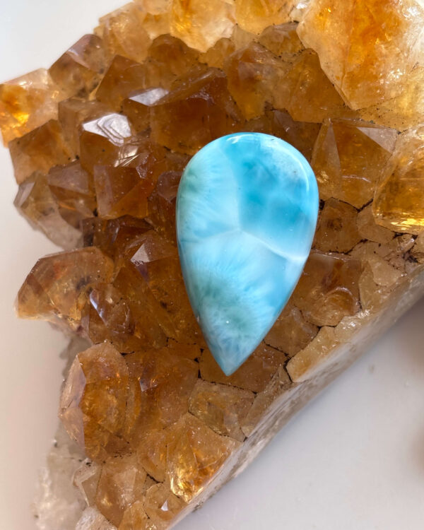 33mm Premium Larimar Cabochon for Statement Pendants