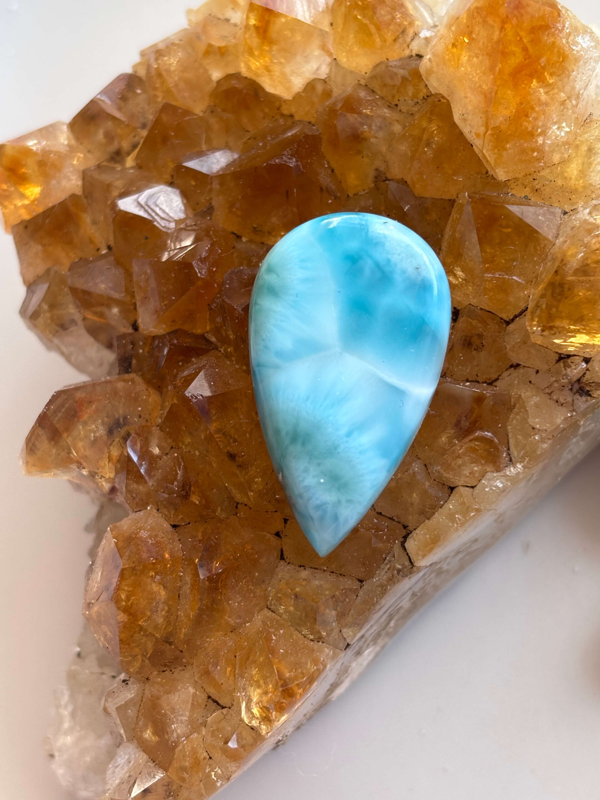 33mm Premium Larimar Cabochon for Statement Pendants