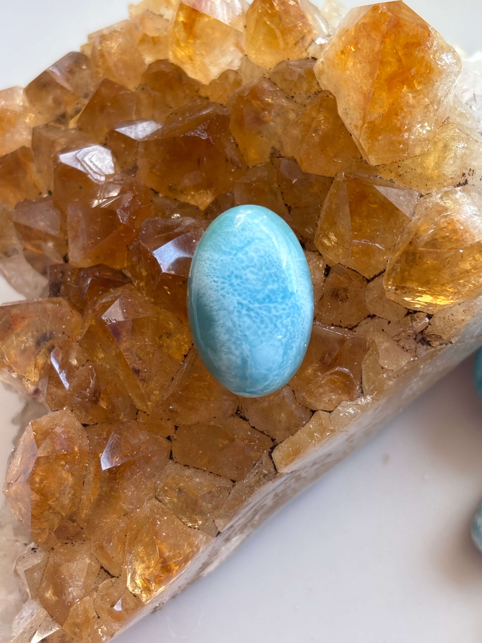 23mm Premium Larimar Gemstone for Creative Projects