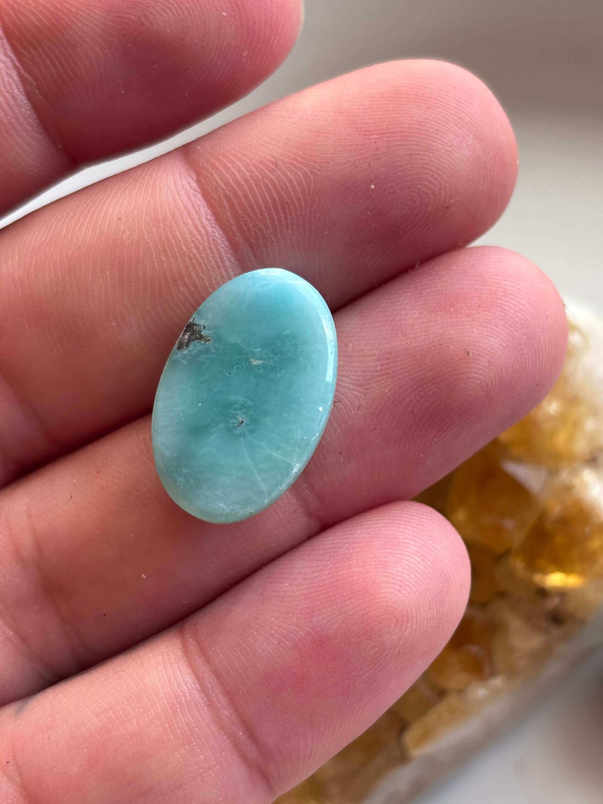 23mm Premium Larimar Gemstone for Creative Projects - Image 3