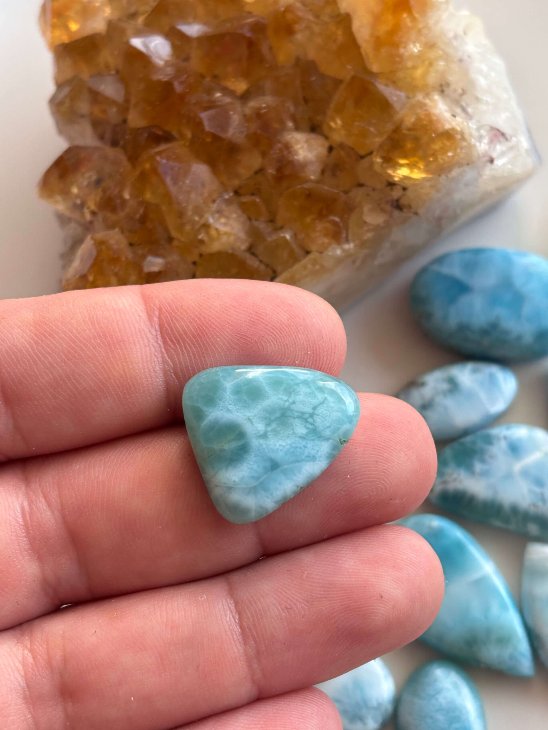 24mm Premium Larimar Cabochon for Handcrafted Pendants - Image 2