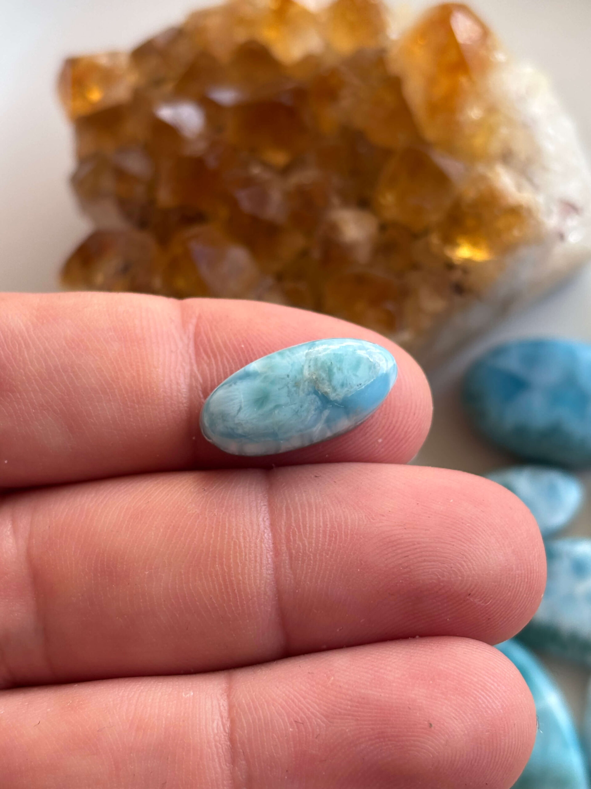 21mm Premium Larimar Gemstone for Jewellery Designs - Image 2