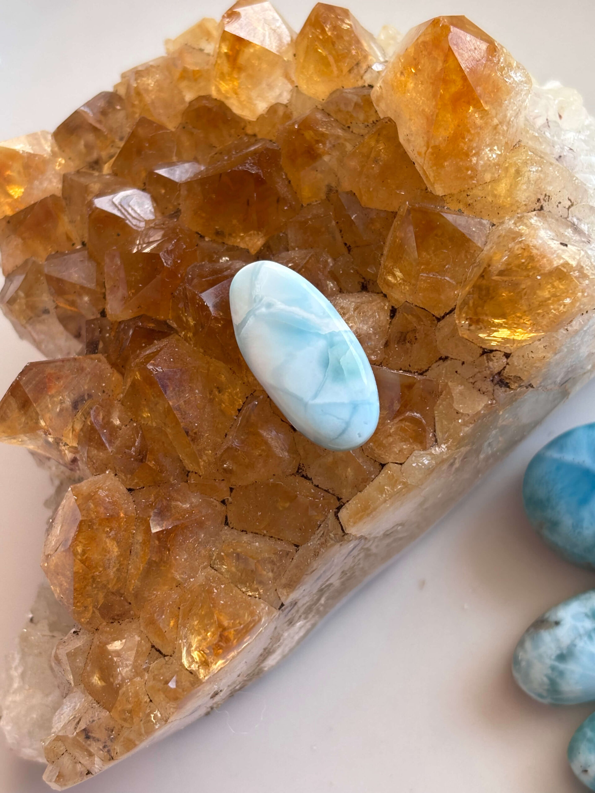 24mm Premium Larimar Stone for Unique Jewellery