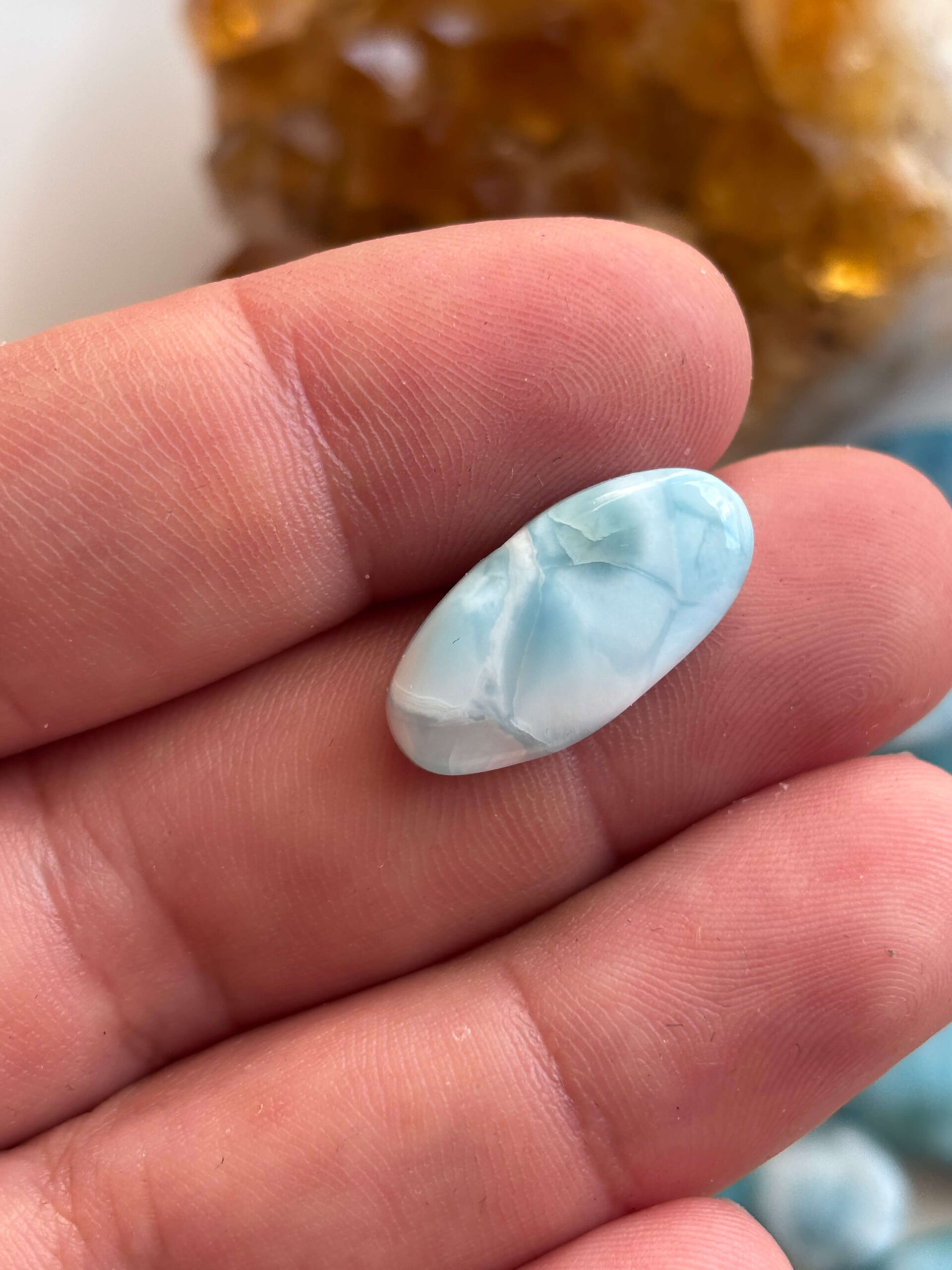24mm Premium Larimar Stone for Unique Jewellery - Image 2