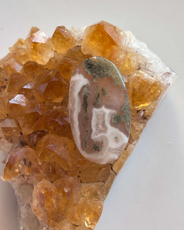 39mm Moss Agate Stone for Macramé