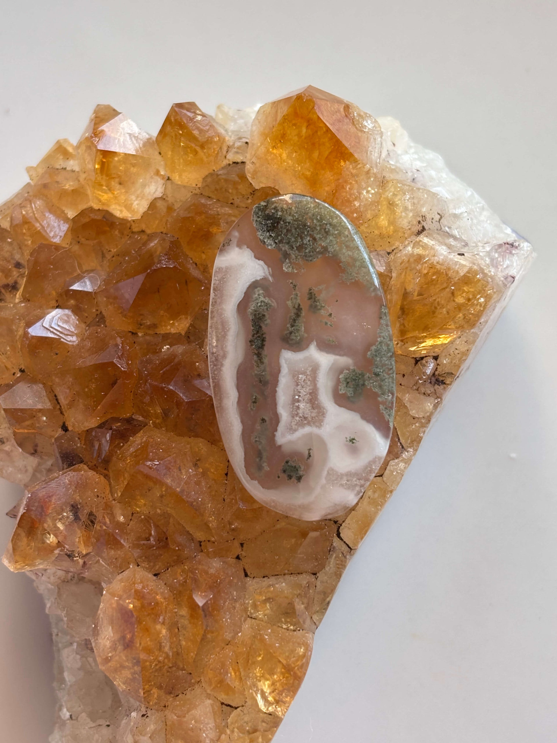 39mm Moss Agate Stone for Macramé