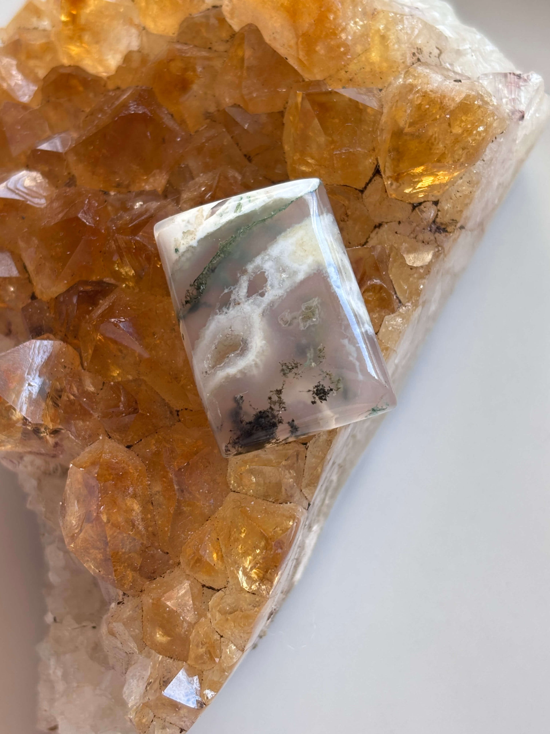 27mm Moss Agate Gemstone for Jewellery Making