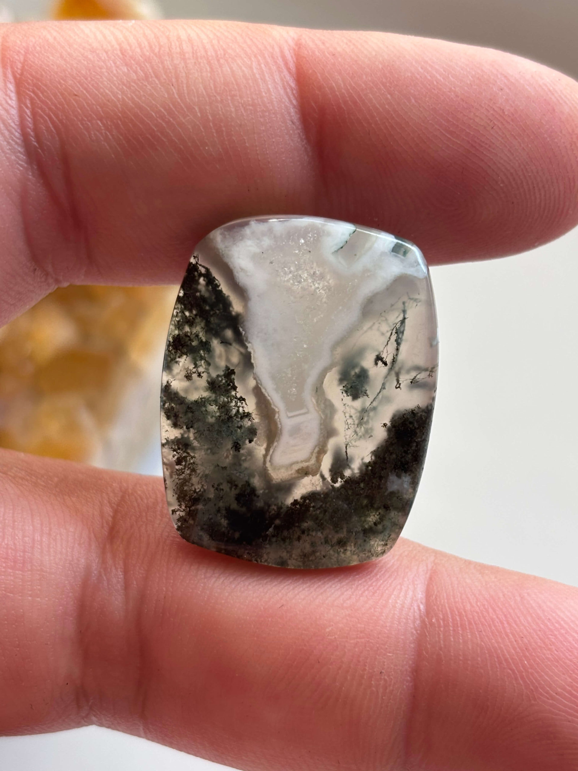 29mm Moss Agate Stone for Wire Wrapping - Image 2