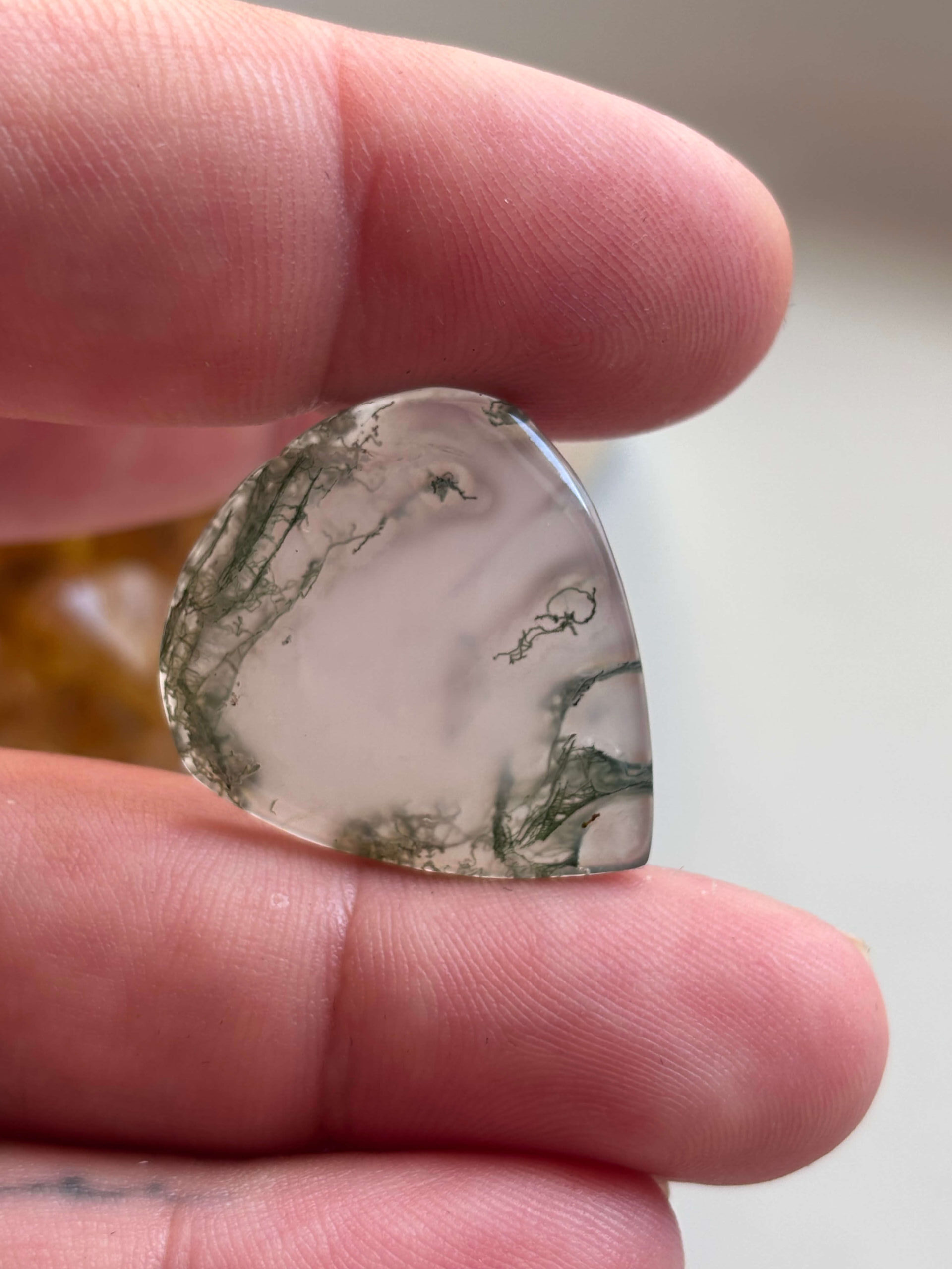 28mm Moss Agate Gemstone for Pendant Designs - Image 2