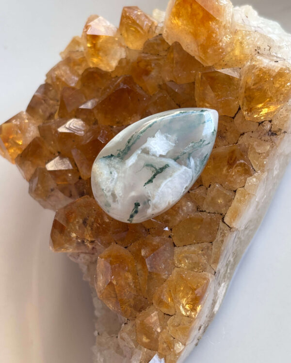 34mm Moss Agate Cabochon for Handmade Jewellery