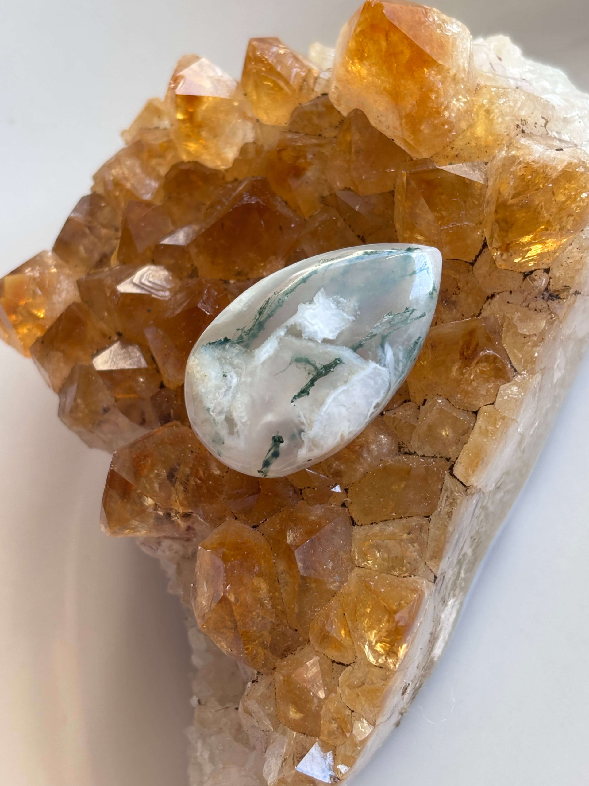 34mm Moss Agate Cabochon for Handmade Jewellery