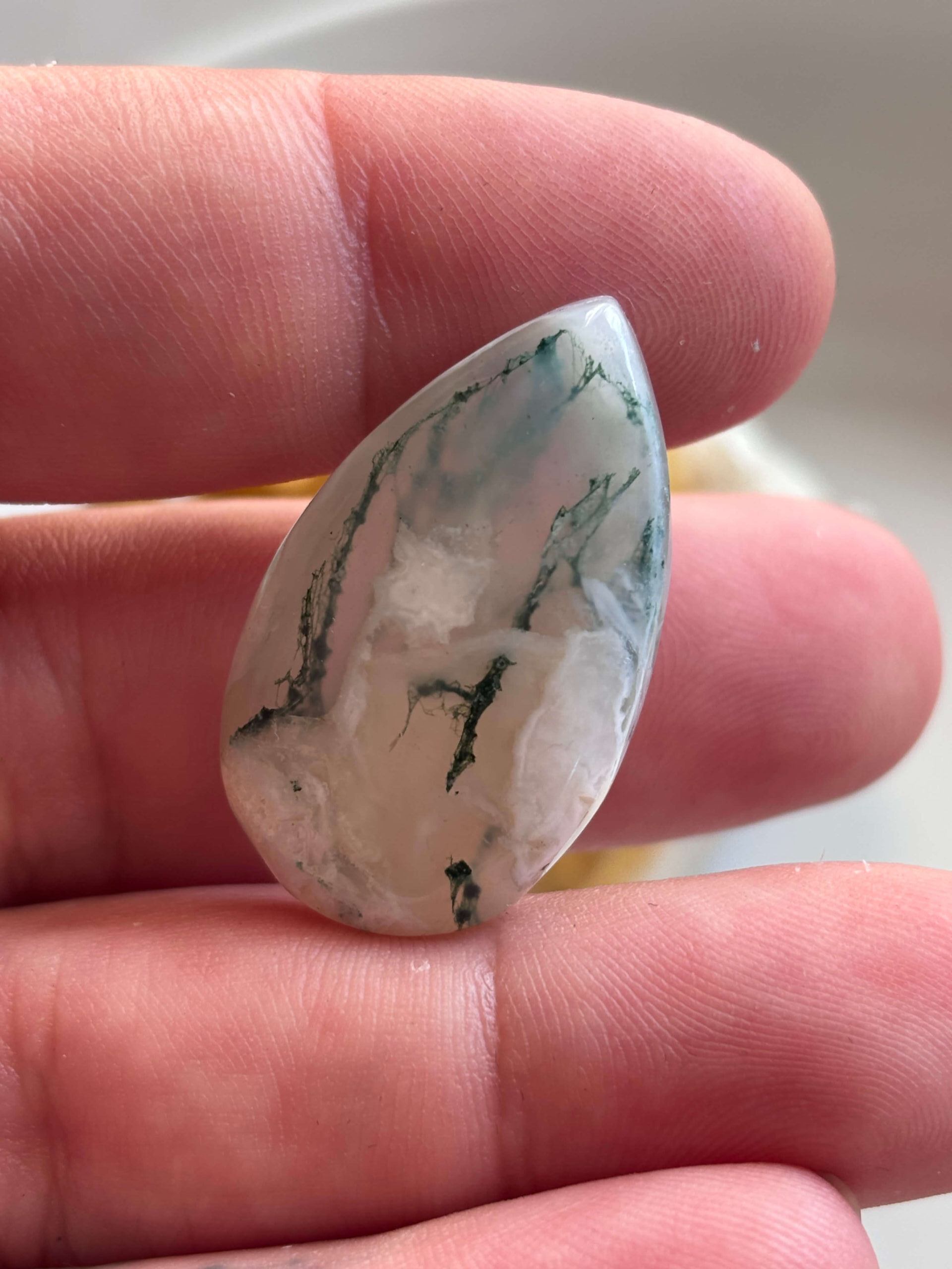 34mm Moss Agate Cabochon for Handmade Jewellery - Image 2
