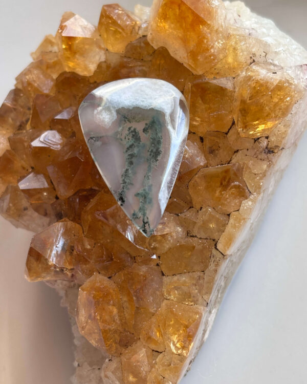 35mm Moss Agate Stone for Creative Macramé