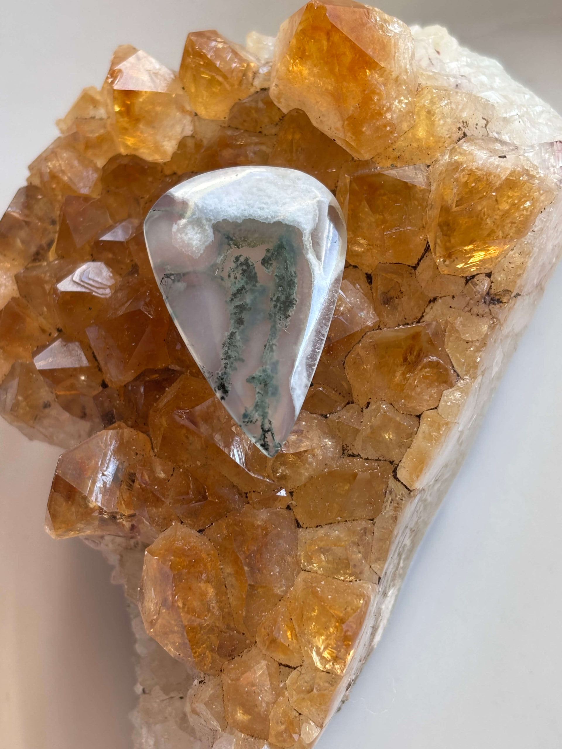 35mm Moss Agate Stone for Creative Macramé