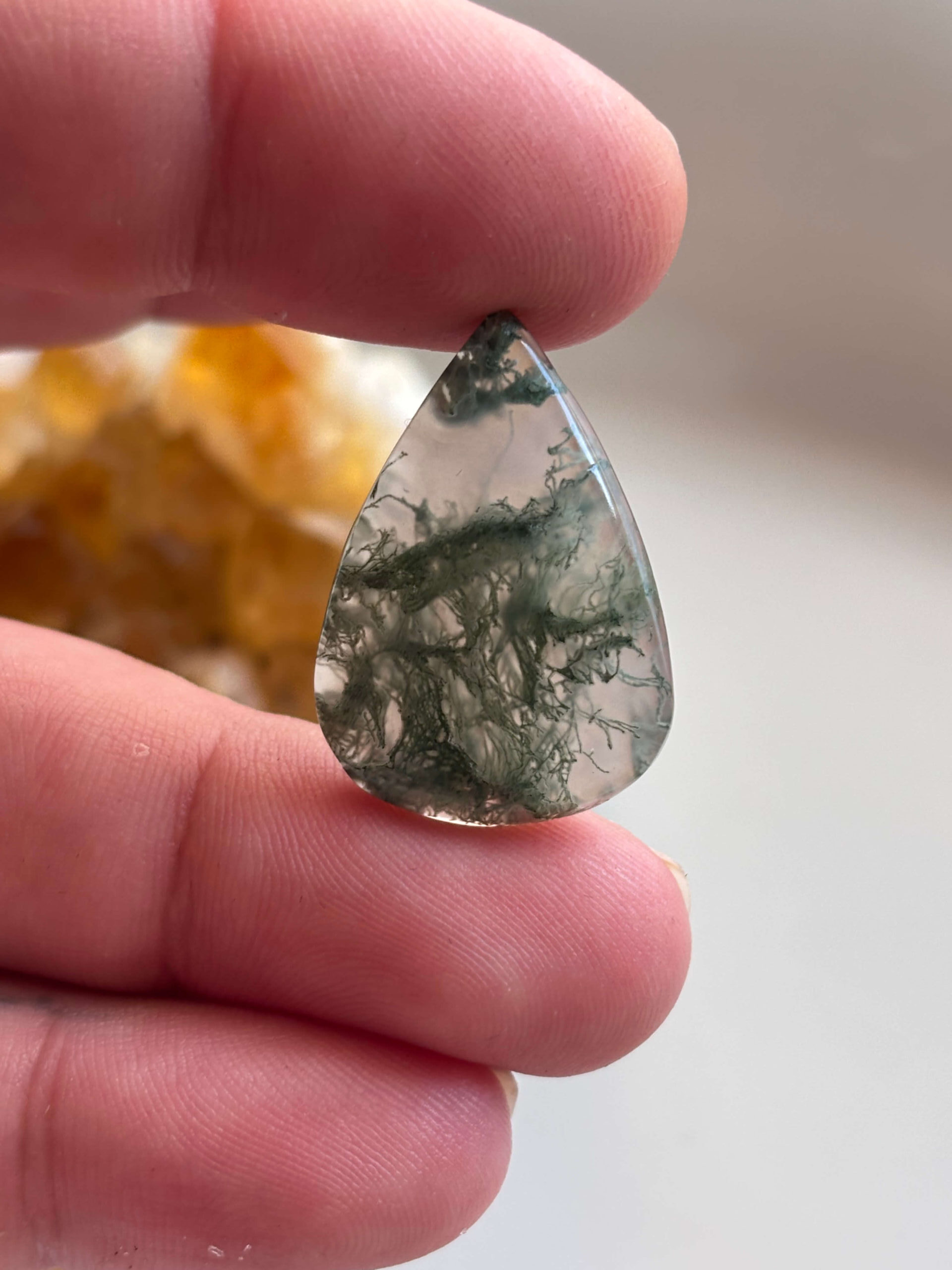 28mm Moss Agate Gemstone for Jewellery Projects - Image 2