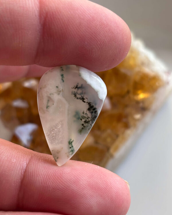 27mm Moss Agate Cabochon for Pendant Making