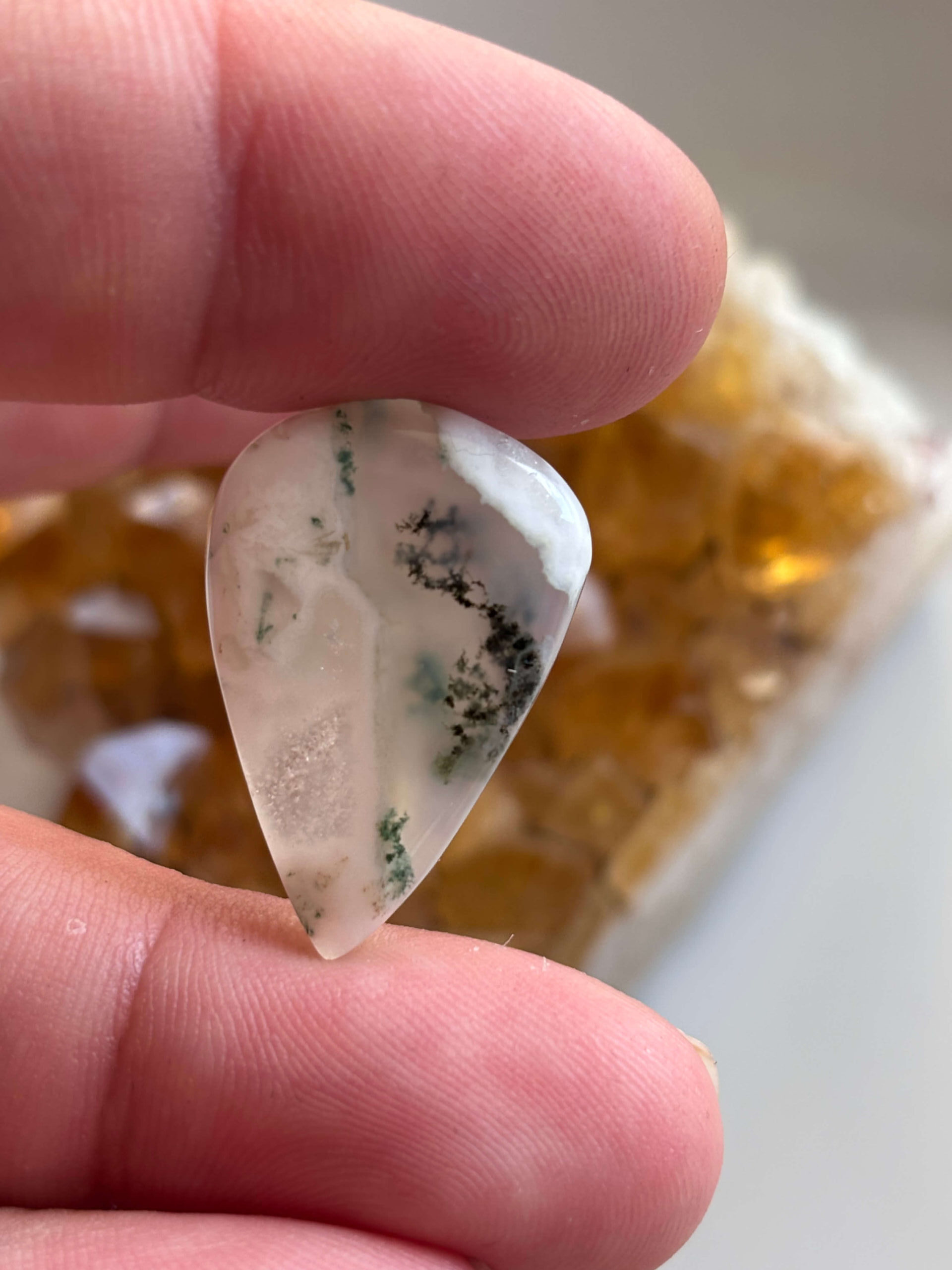 27mm Moss Agate Cabochon for Pendant Making
