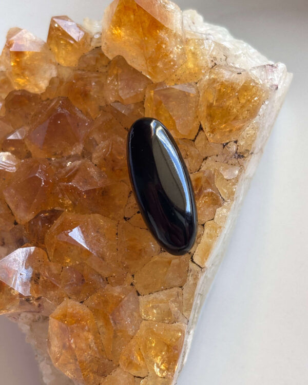 27mm Black Onyx Stone for Wire Wrapping