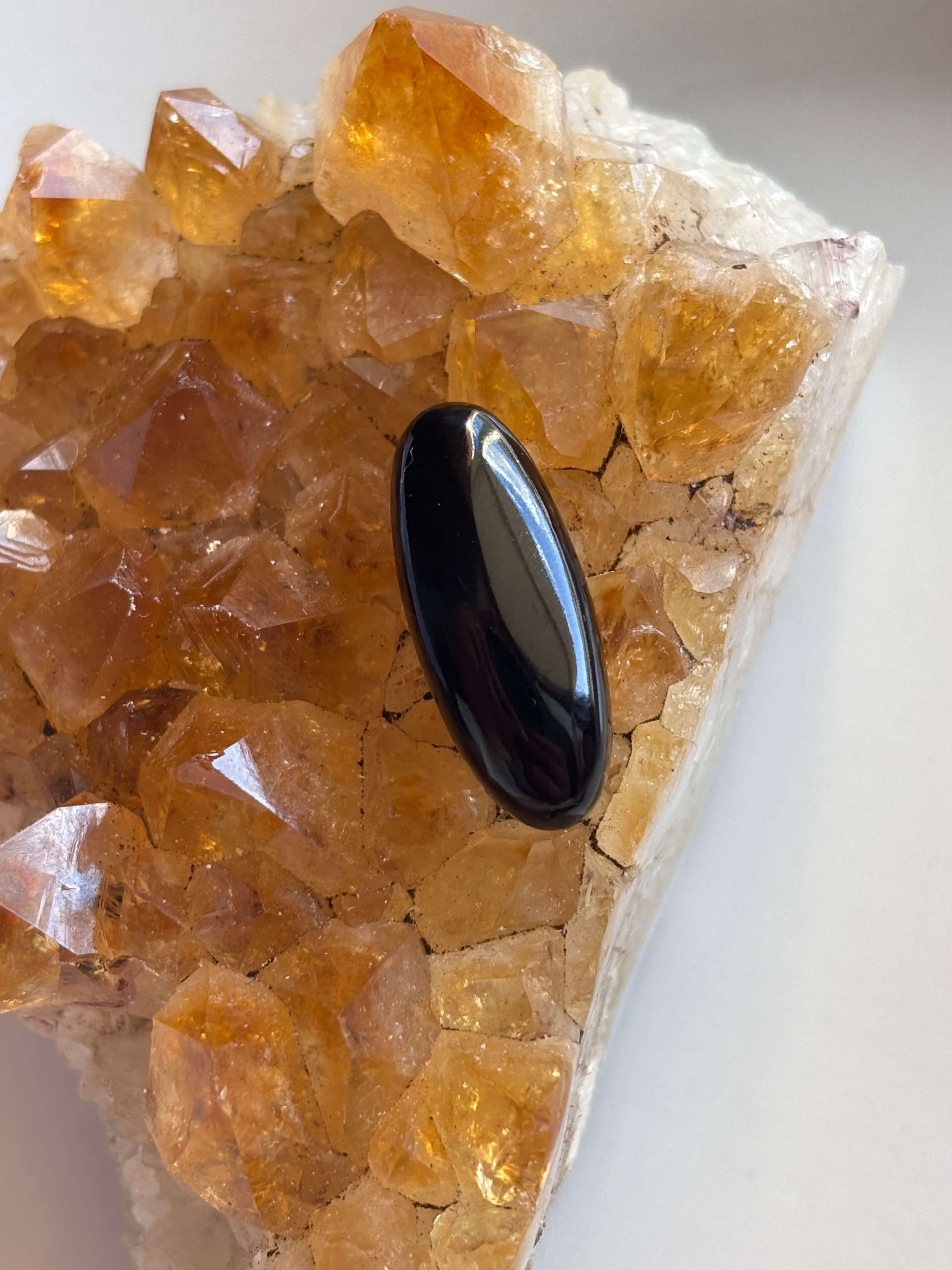 27mm Black Onyx Stone for Wire Wrapping
