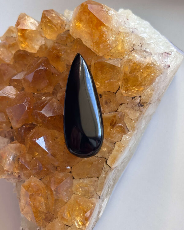 36mm Black Onyx Gemstone for Jewellery Projects