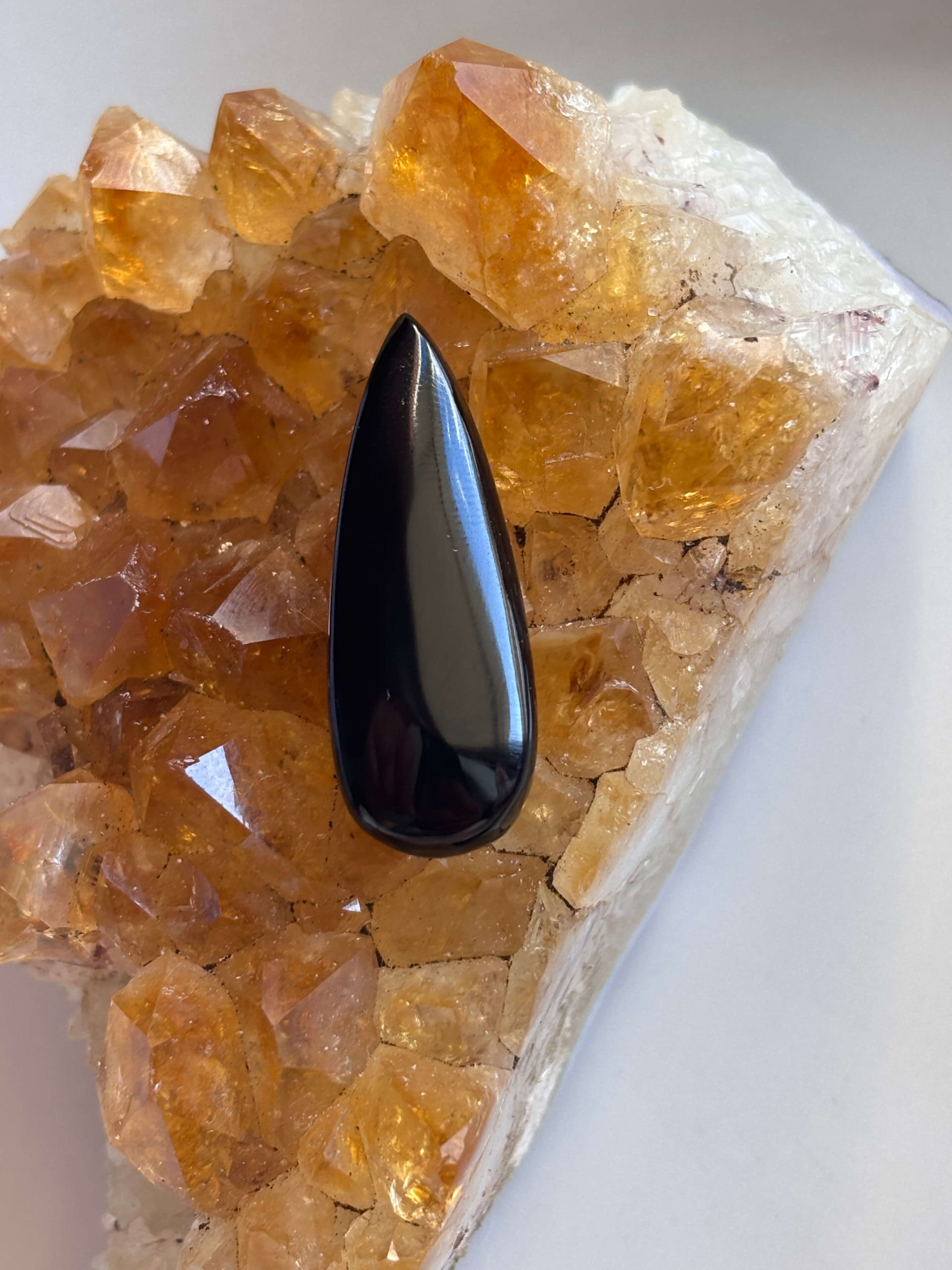 36mm Black Onyx Gemstone for Jewellery Projects