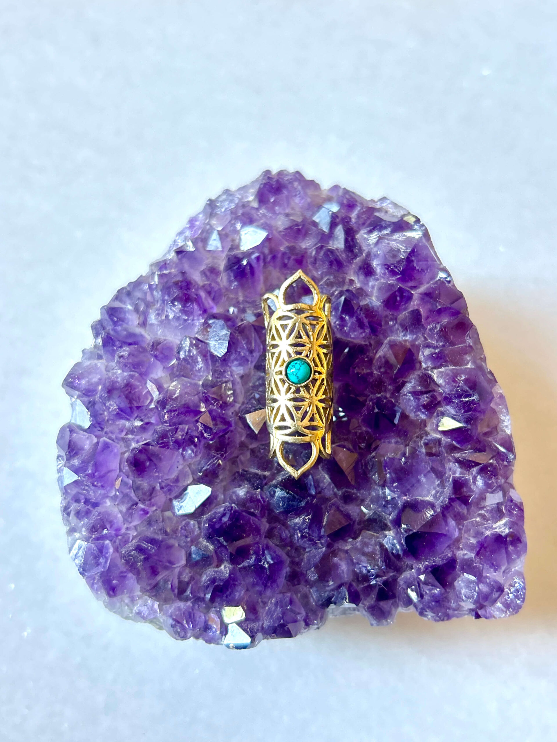 Bohemian Chinese Turquoise Brass Dreadlock Jewelry