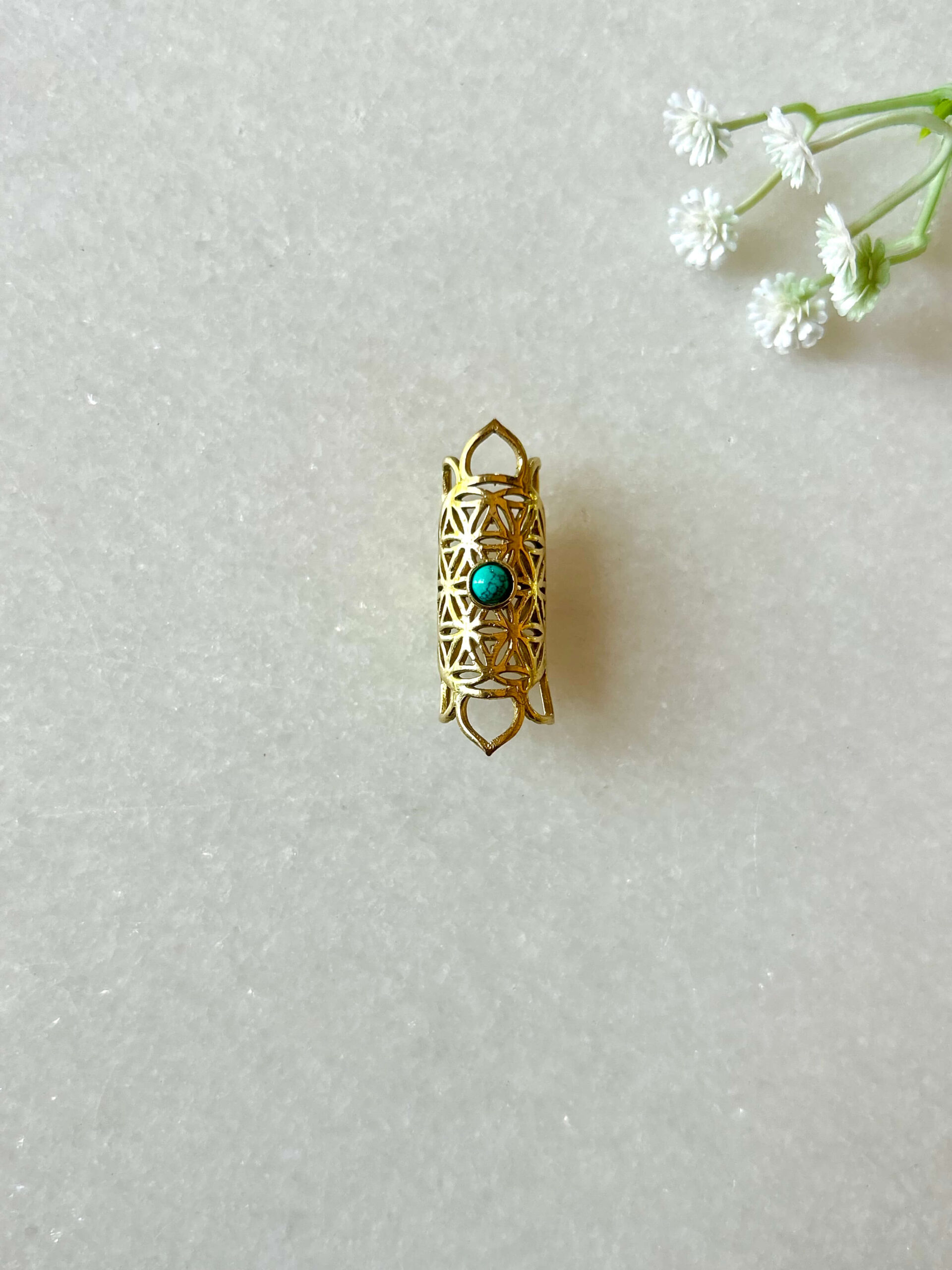Bohemian Chinese Turquoise Brass Dreadlock Jewelry - Image 2
